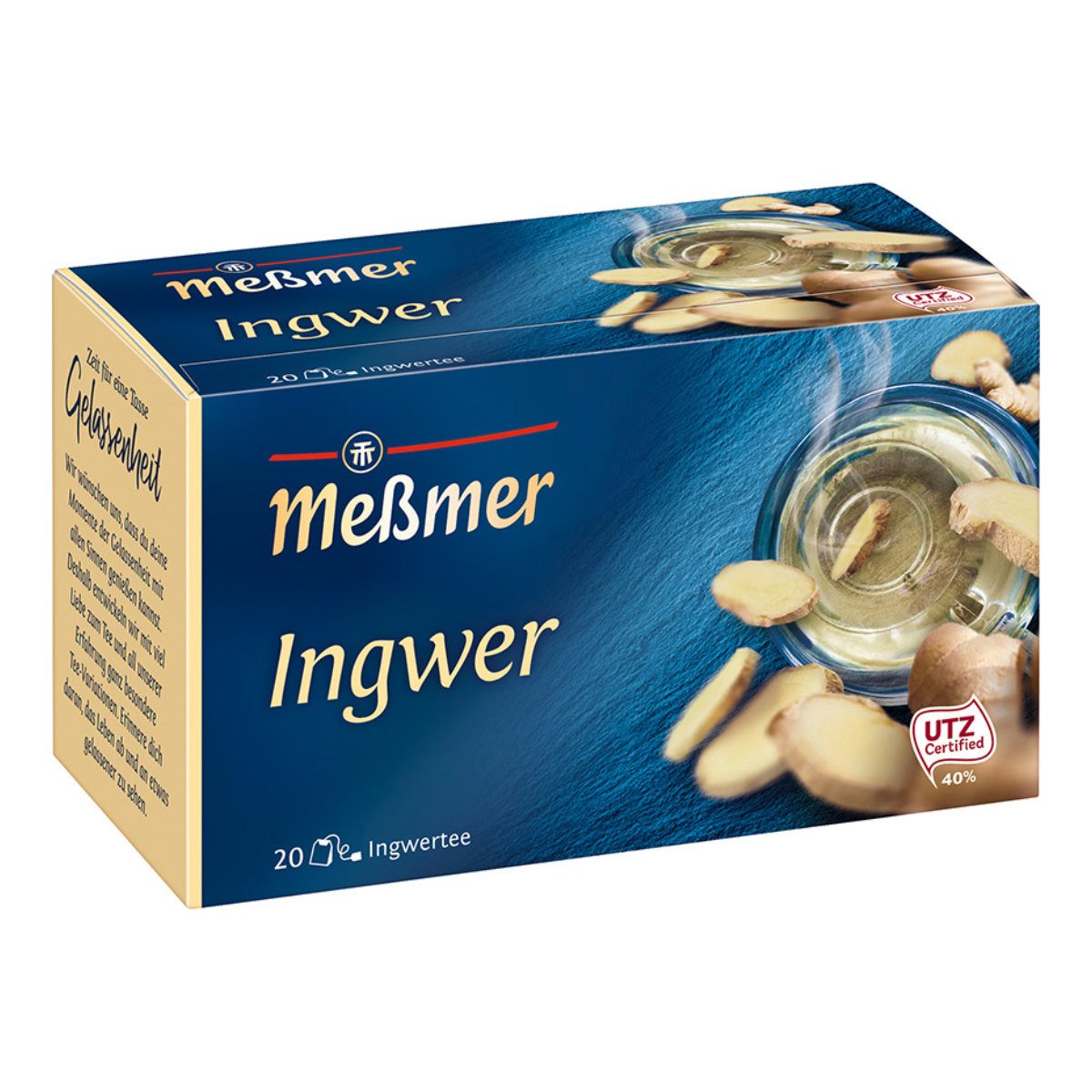 Meßmer Tee, Meßmer Ingwer Tee kuvertiert würzigscharf belebend Genuss 40g