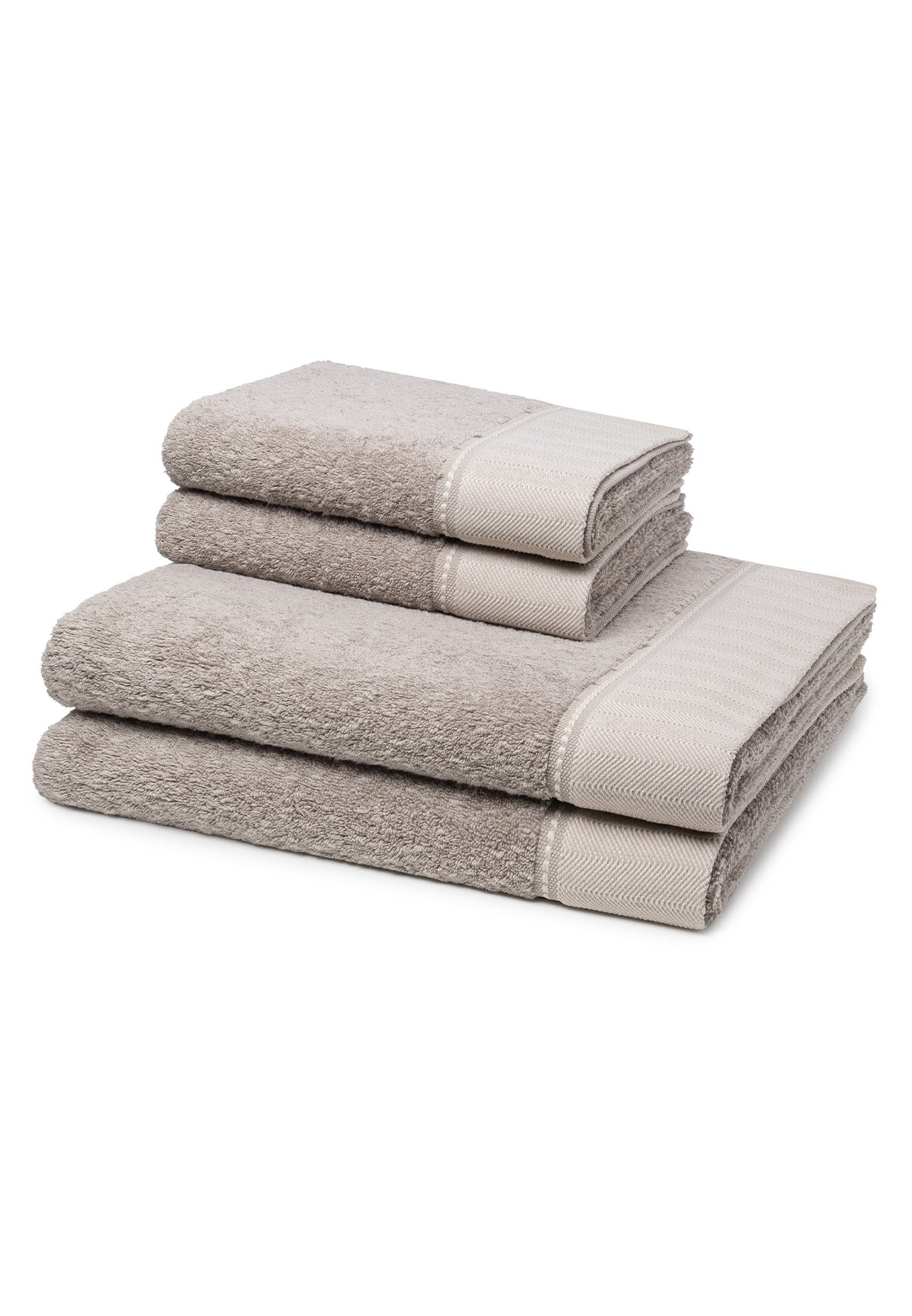 Möve Handtuch Set Brooklyn, Baumwolle, (Spar-Set, 4-tlg), 2 X Handtuch 2 X Duschtuch - im Set - Baumwolle - Weicher Materialmix Cashmere | Handtuch-Sets