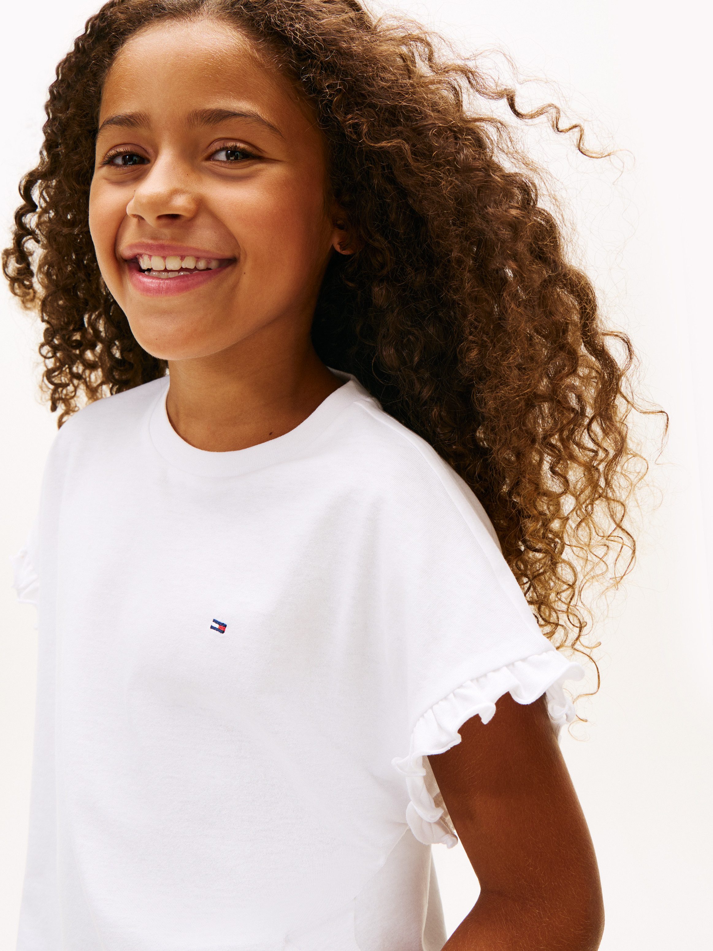Tommy Hilfiger T-Shirt ESSENTIAL TOP SHORT SLEEVE Kinder bis 16 Jahre, mit Rüschen, relaxed fit