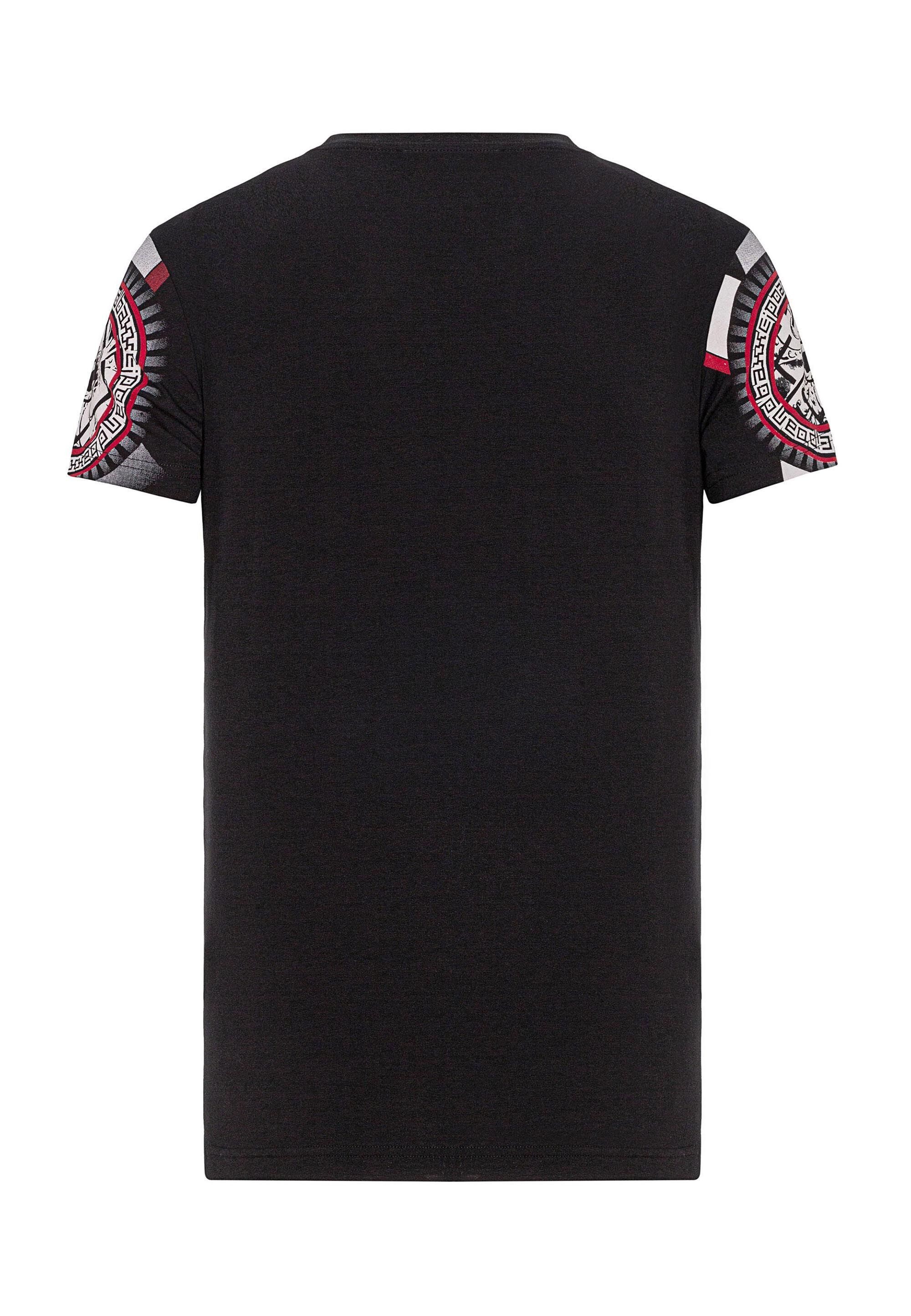 Cipo & Baxx T-Shirt T-Shirt Frontprint mit verschiedenen Elementen
