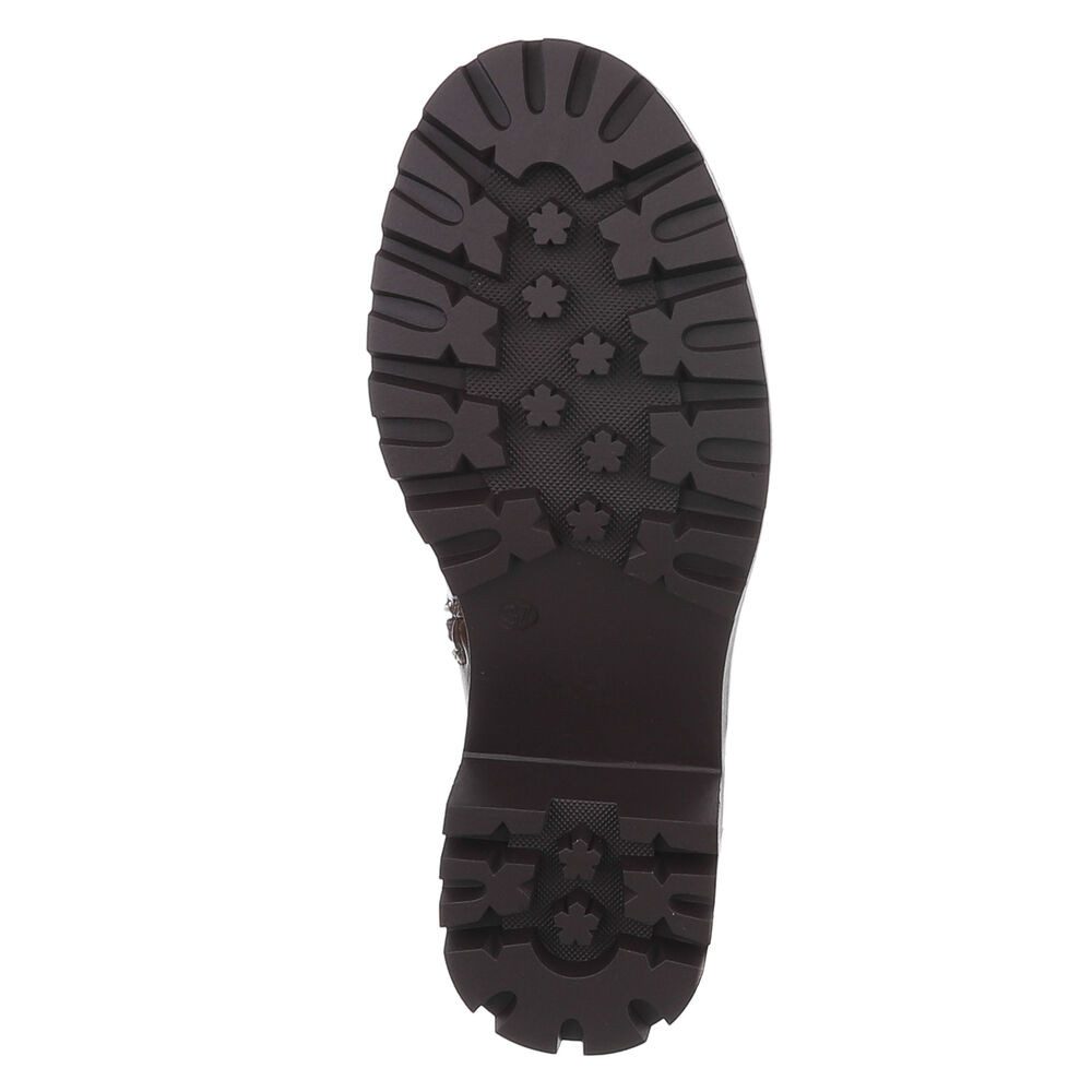 Ital-Design Bequemer Schlupfschuh für Damen mit stilvollem Design Chelseaboots (90927452) Blockabsatz Stiefeletten in Braun