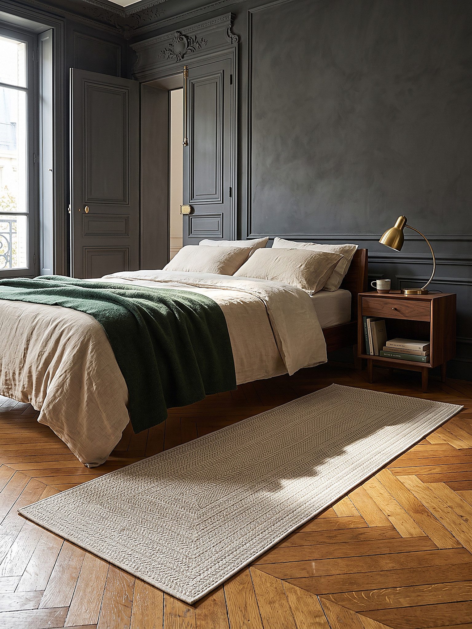 KADIMA DESIGN Teppich CORDEV Teppichläufer Creme 80x150 Bordüre Polypropylen Wohnzimmer, Läufer, Höhe: 4 mm, Saugroboter-geeignet, Strapazierfähig, Pflegeleicht, Farbecht