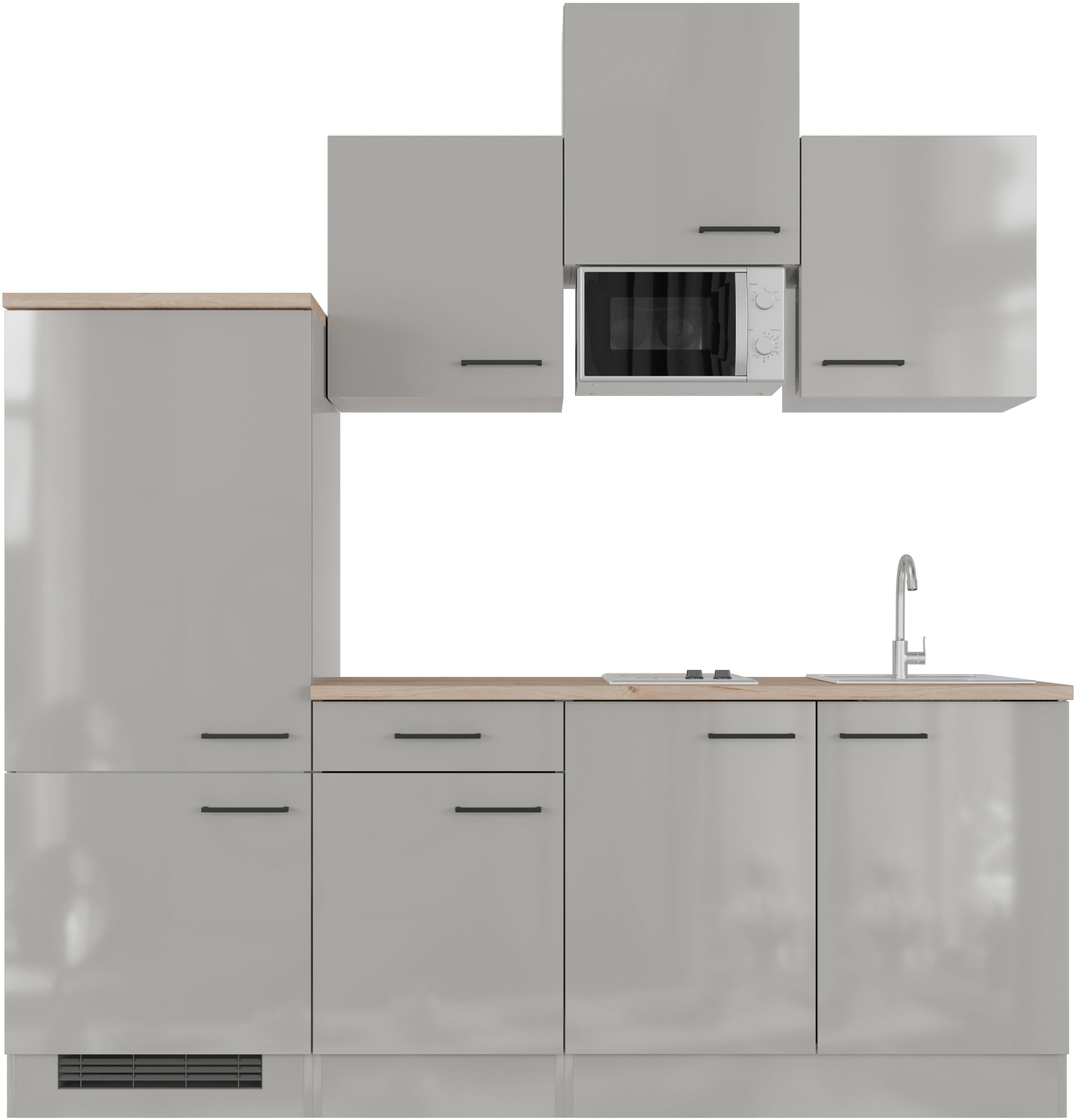 Flex-Well Küchenzeile Lund, mit E-Geräten, Gesamtbreite 210 cm, in weiten Farben erhältlich