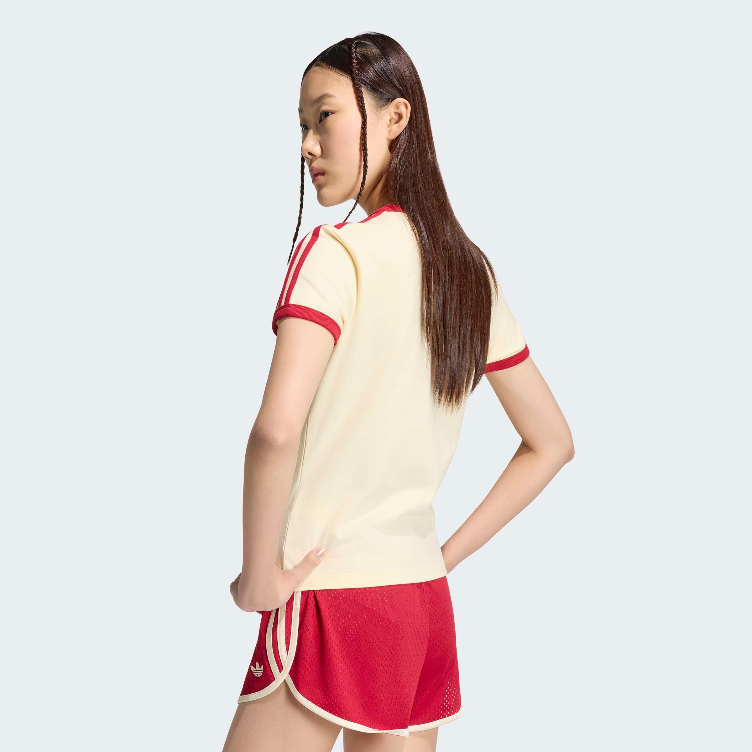 adidas Originals T-Shirt 3S TEE SLIM sanft anliegende Passform, ohne Verschluss, für sportlichen Look