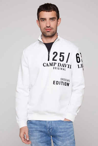 CAMP DAVID Sweater mit Zipper am Stehkragen