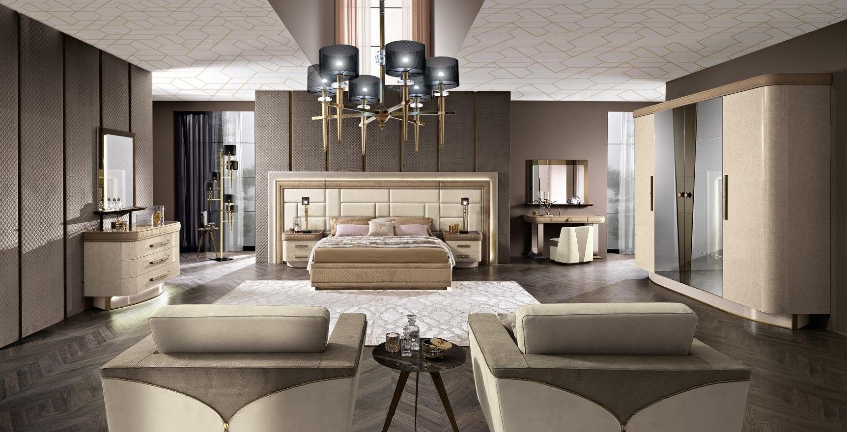 JVmoebel Schlafzimmer-Set Modernes Schlafzimmermöbel in elegantem Design mit stabiler Oberfläche, Made in Europa
