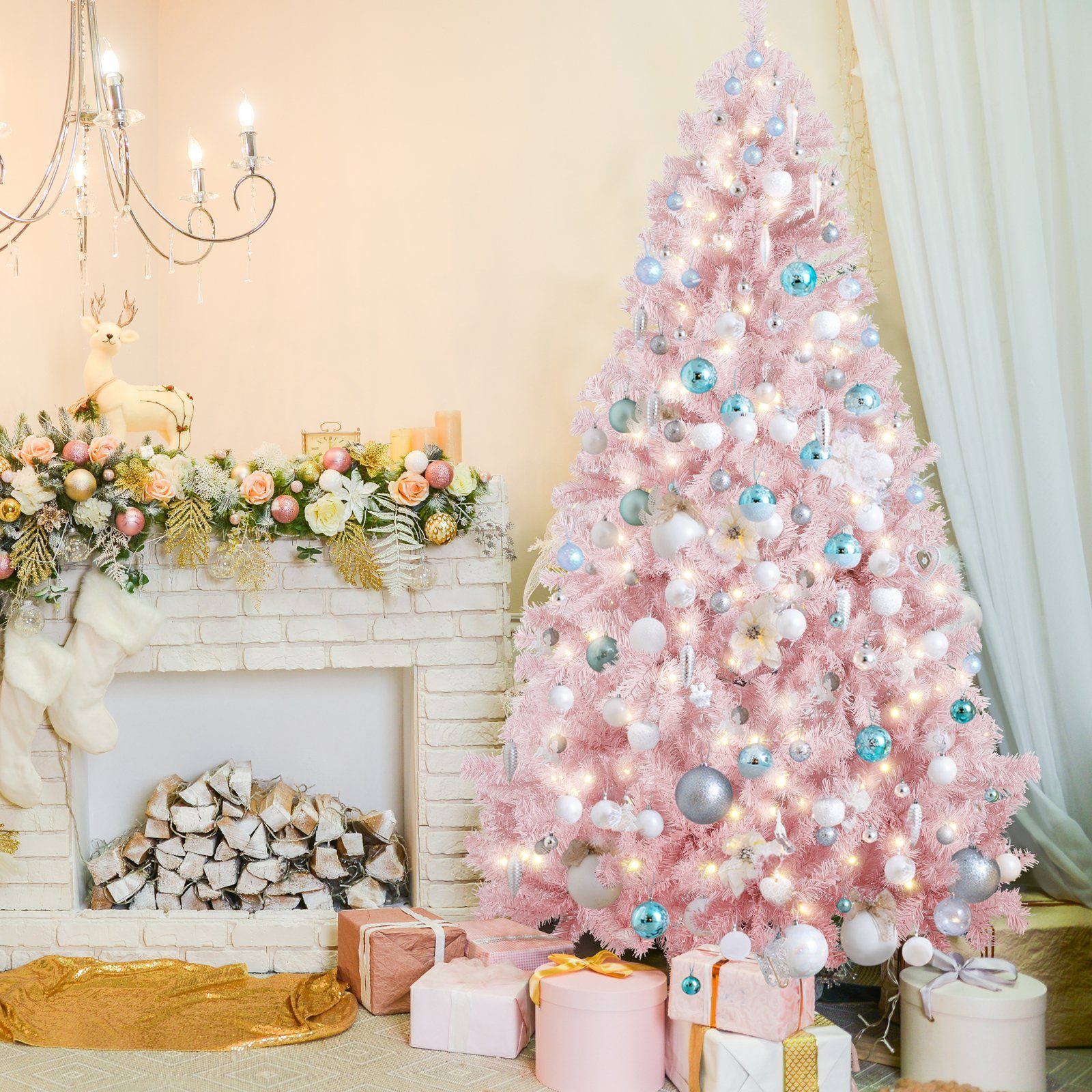 Salcar Künstlicher Weihnachtsbaum Rosa Weihnachtsbaum Künstlich