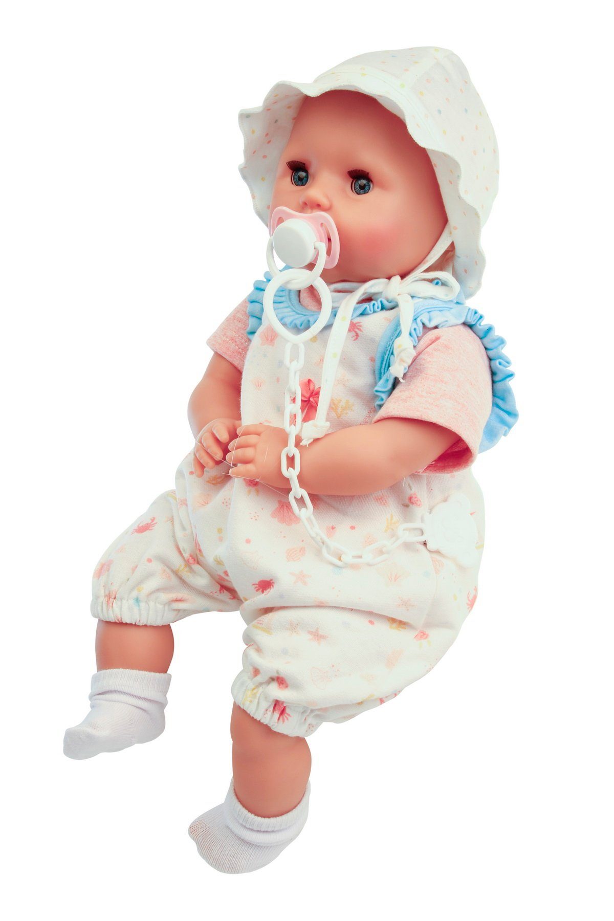 Babypuppe Schildkröt Babypuppe Amy 45 cm mit Malhaar, blaue Schlafaugen