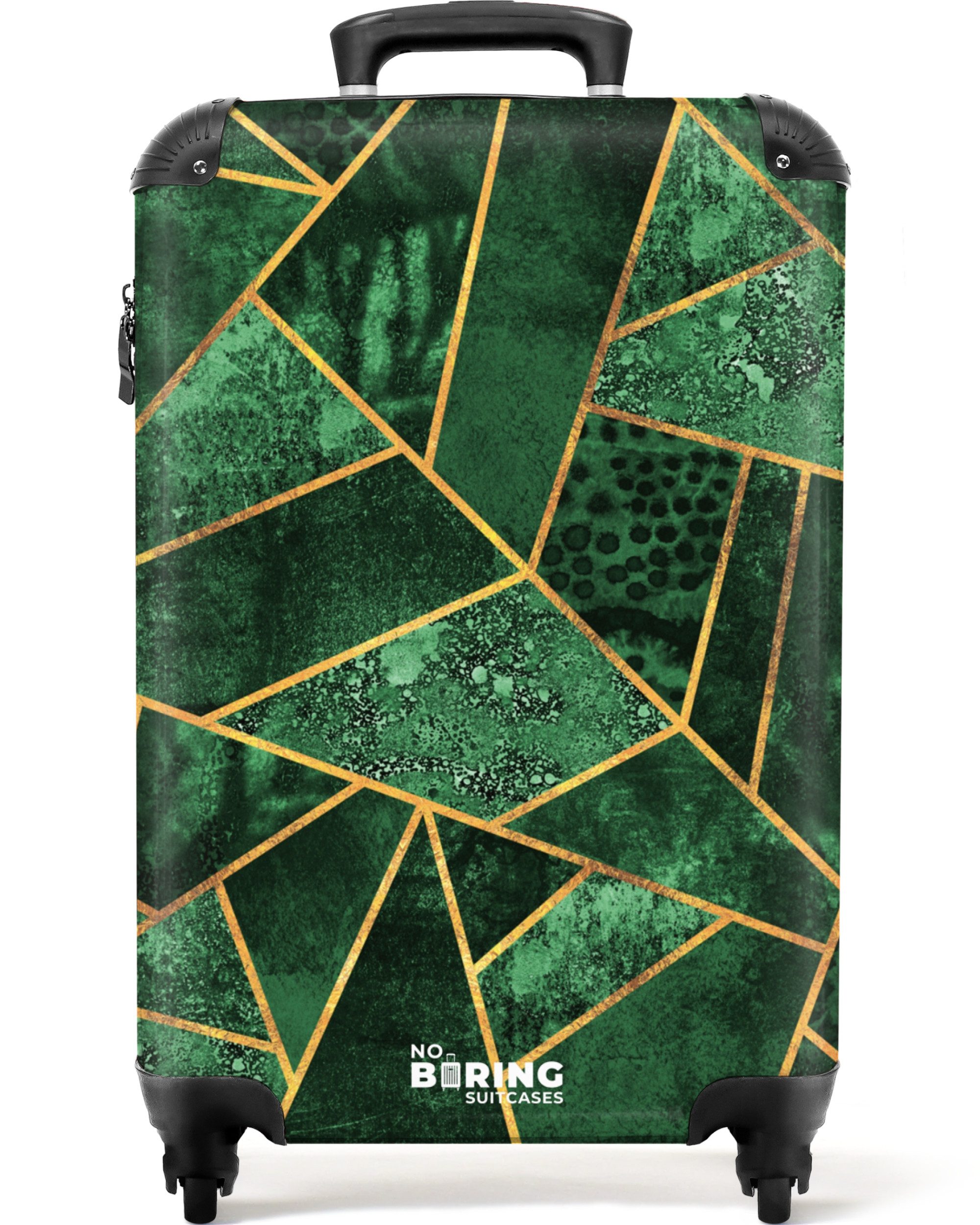 Hartschalen-Trolley Muster - Abstrakt - Gold - Grün 55x35x20cm