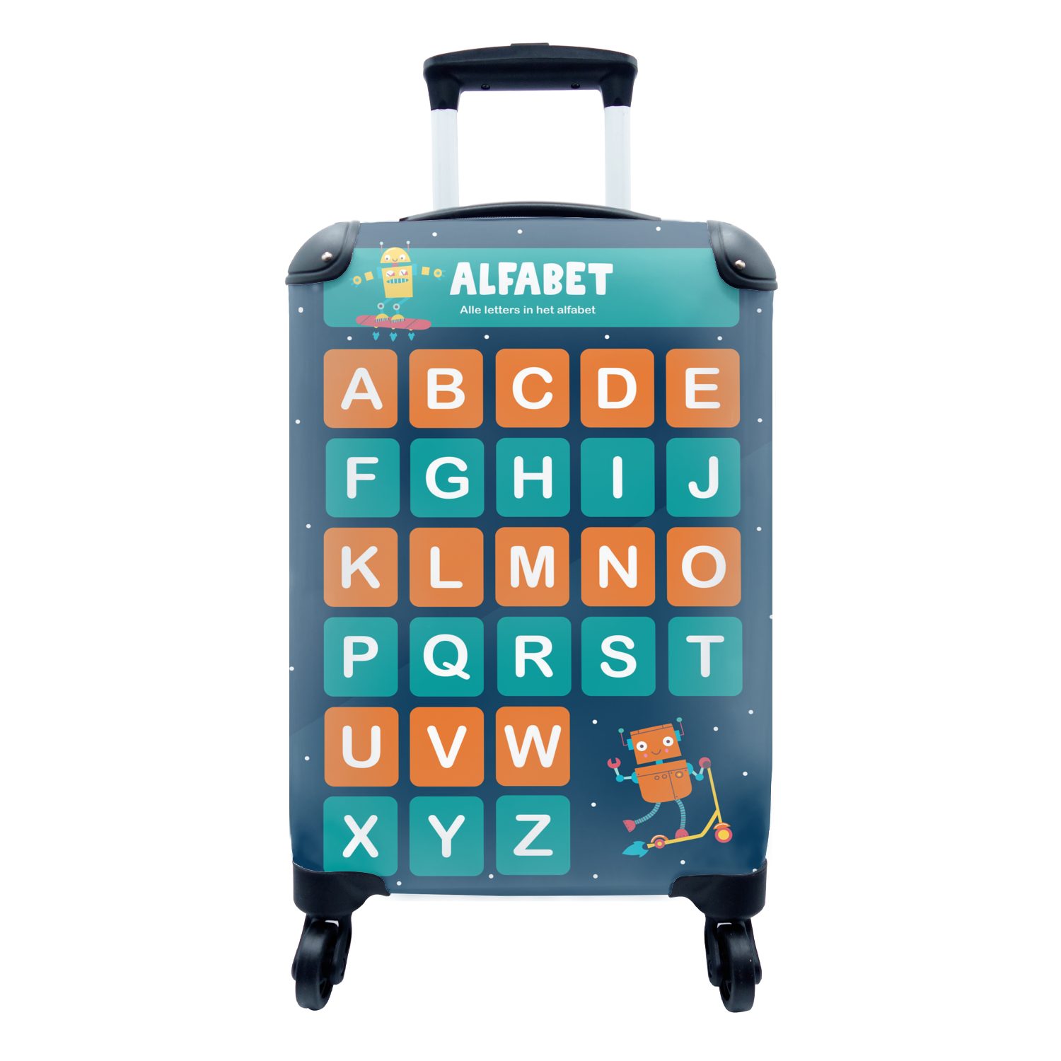 Reisetasche Kinder Kinderzimmer Handgepäckkoffer Lernen - MuchoWow Alphabet rollen, Trolley, - Rollen, - Kinder, 4 - - Mädchen Ferien, für Handgepäck Reisekoffer mit