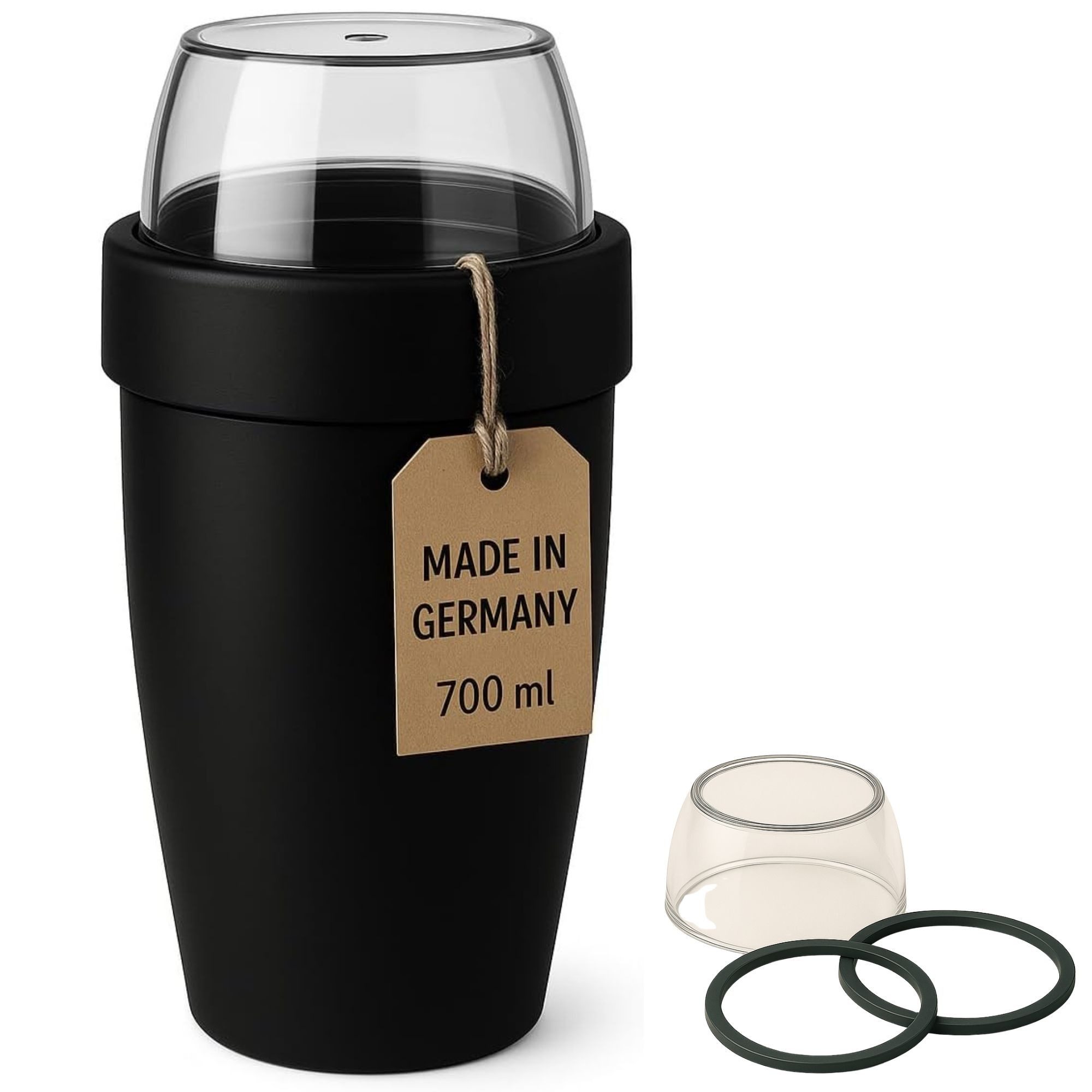 Thiru Müslibox Müslibecher 2in1-700 ml - auslaufsicher (500 + 200 ml) - BPA-frei, (2-tlg)