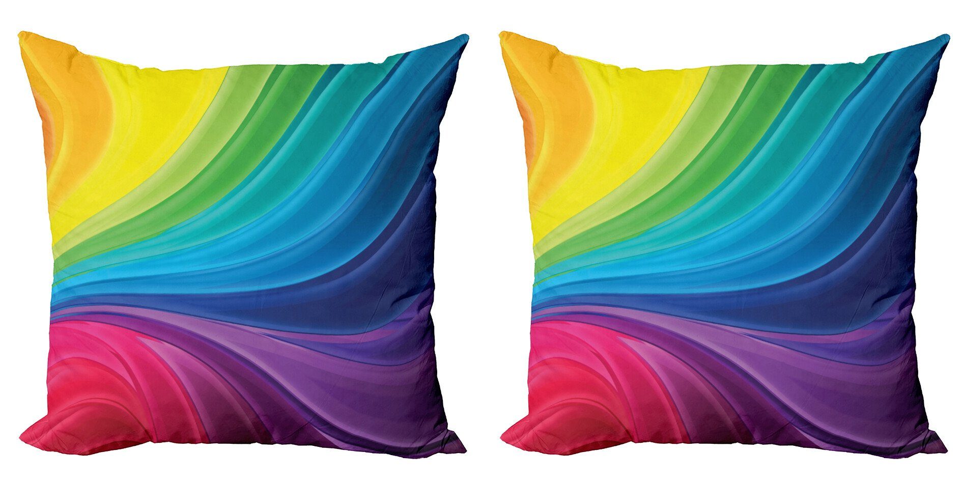 Abakuhaus Kissenbezüge Modern Accent Doppelseitiger Digitaldruck, (2 Stück), Regenbogen Abstrakte weiche Linien