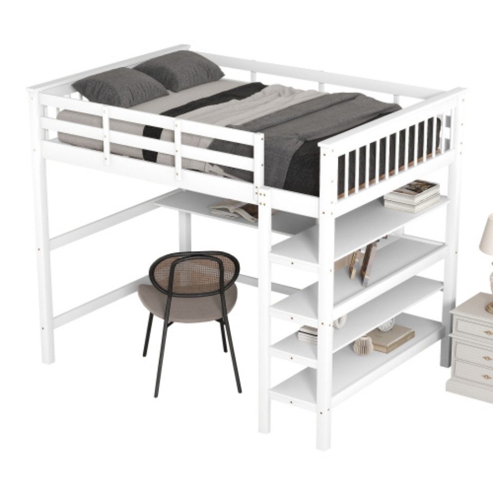 TavilaEcon Hochbett Kinderbett Holzbett mit Ablagefächern günstig online kaufen