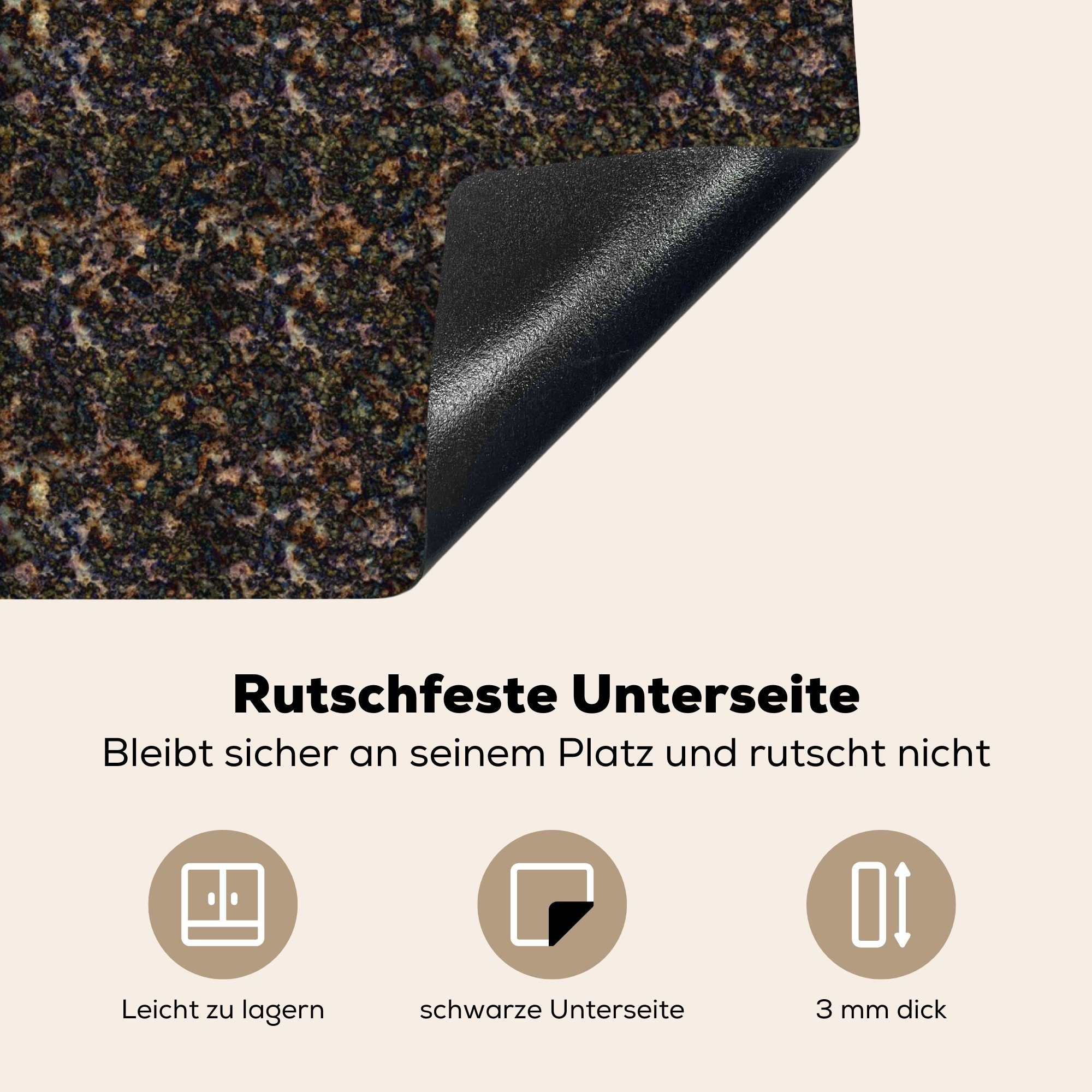 Herdblende-/Abdeckplatte (1 Induktionskochfeld, Induktionsschutz, Granit, - cm, - Vinyl, tlg), Ceranfeldabdeckung Struktur MuchoWow Muster 59x51