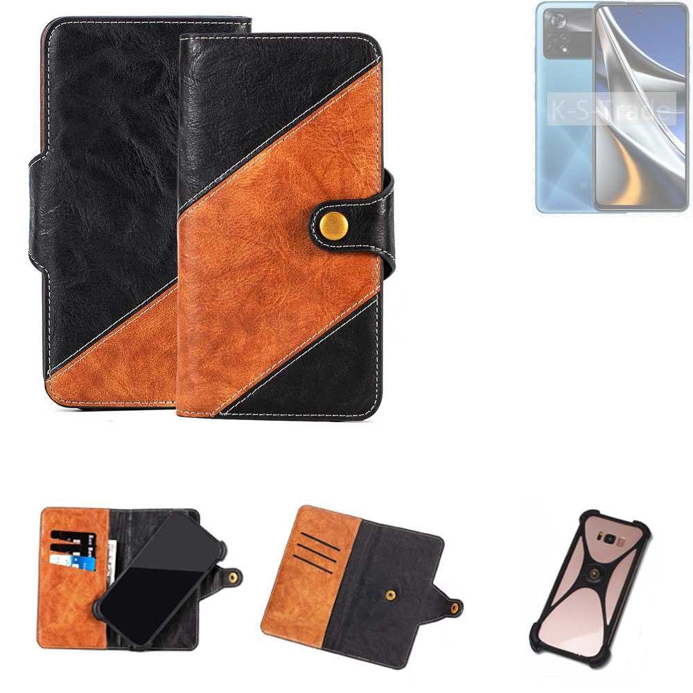 K-S-Trade Handyhülle für POCO X4 Pro 5G, Handyhülle Schutzhülle Bookstyle Case Wallet-Case Handy Cover