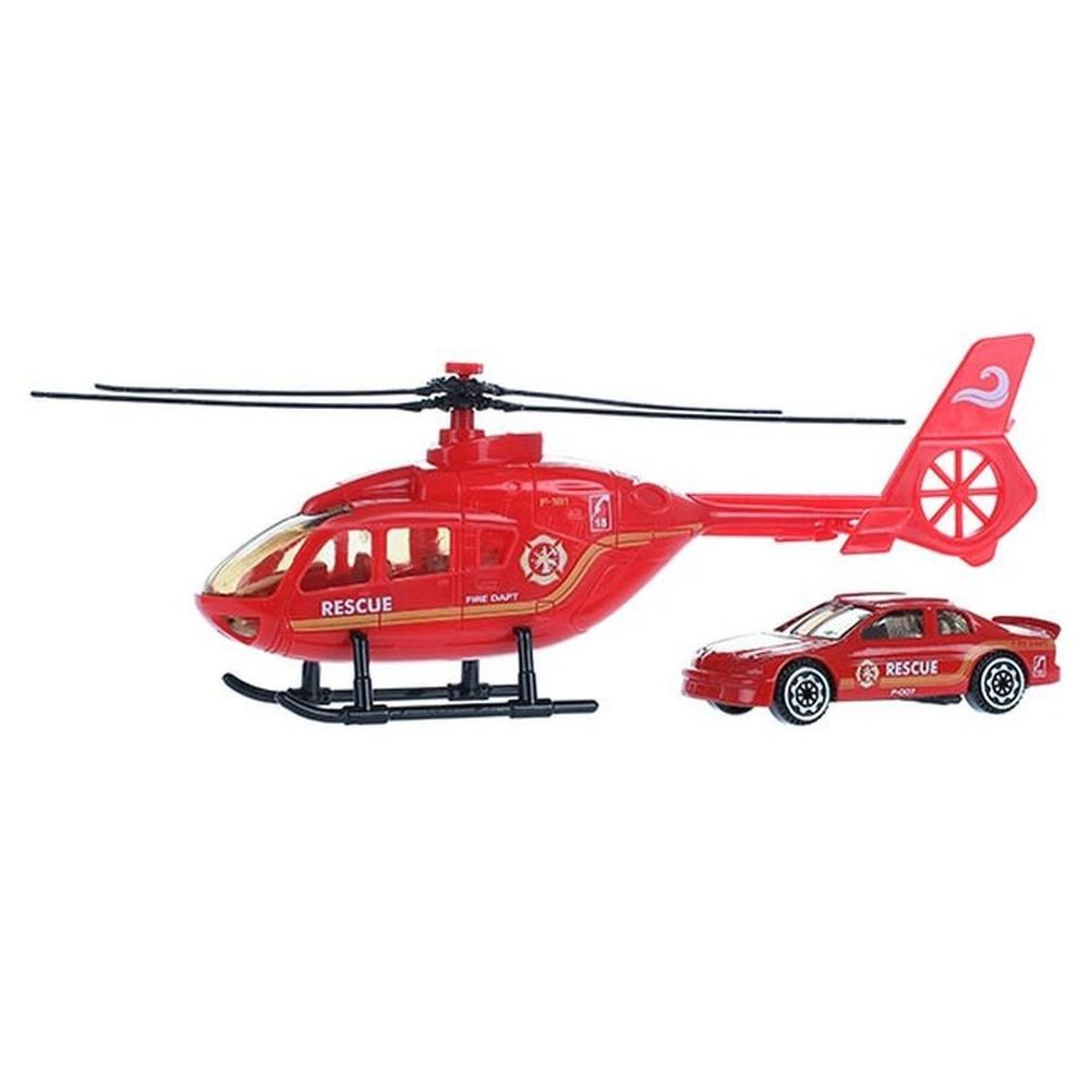 Toi-Toys Spielzeug-Hubschrauber Hubschrauber Auto Polizei Ambulance Modell Spielzeug Feuerwehr