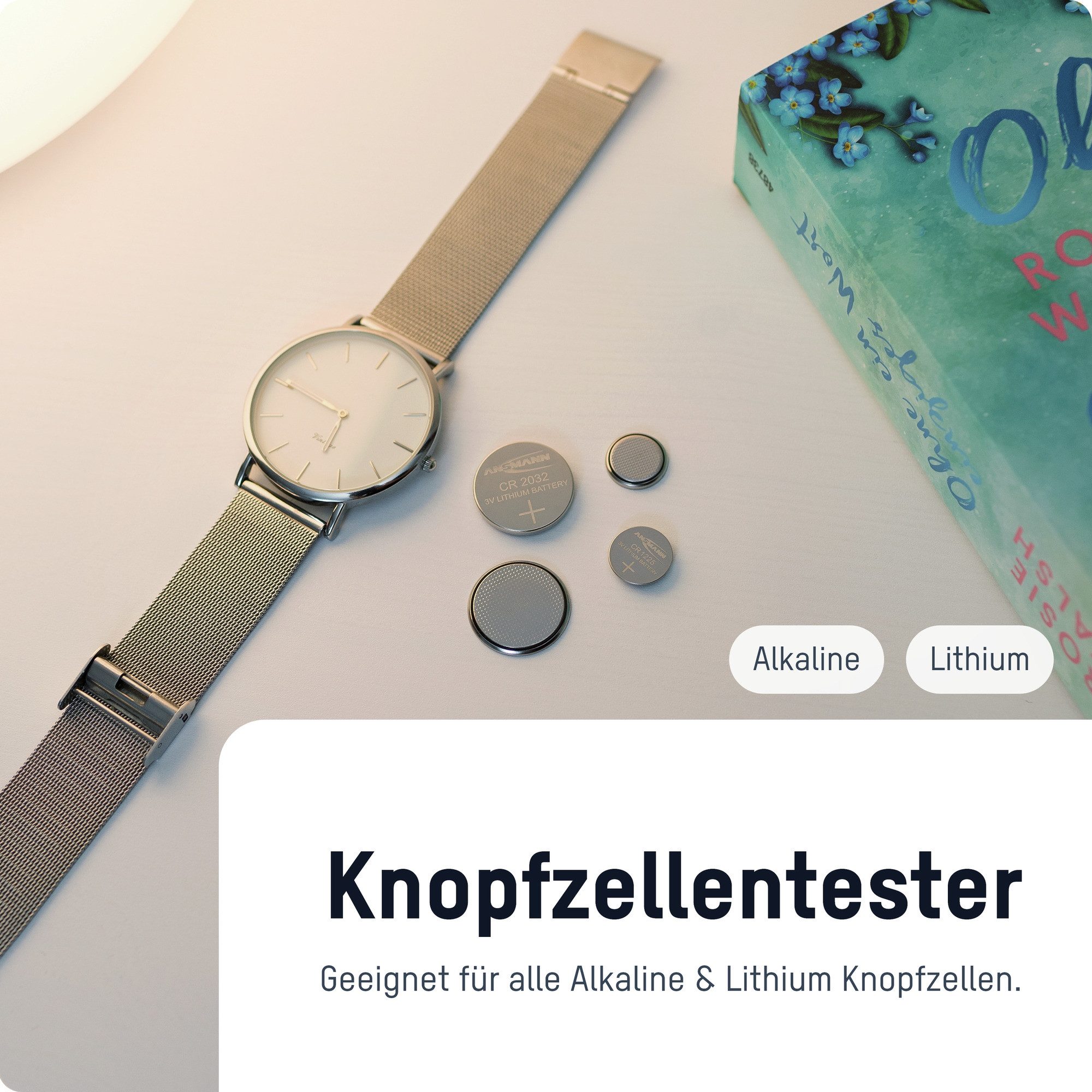 ANSMANN AG Knopfzellentester – Alkaline - Lithium Akku