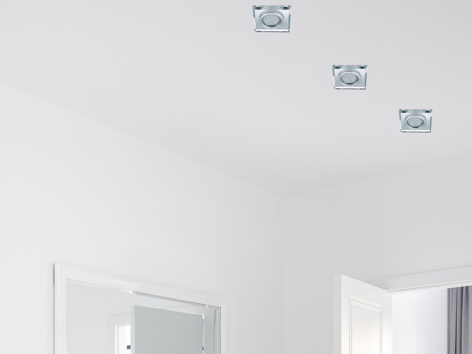 TRIO Leuchten LED Einbaustrahler, Dimmfunktion, LED wechselbar, Warmweiß, Decken-einbauleuchte, Einbau Decken-spots dimmbar, Silber 9 x 9cm