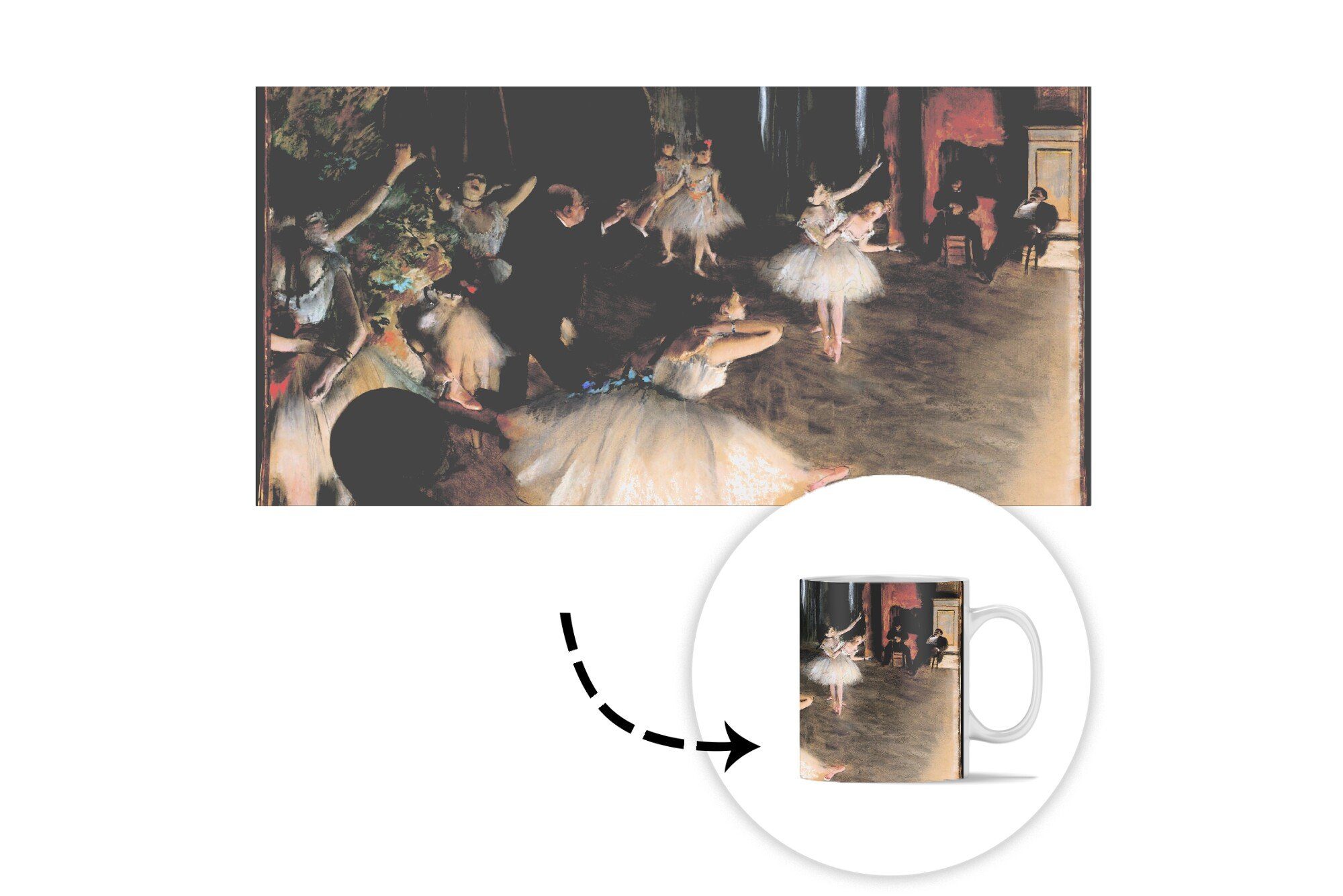 Becher, Degas, Edgar Gemälde Teetasse, Kaffeetassen, Teetasse, Balletts der des von Bühne Die MuchoWow Keramik, - Probe Geschenk auf Tasse