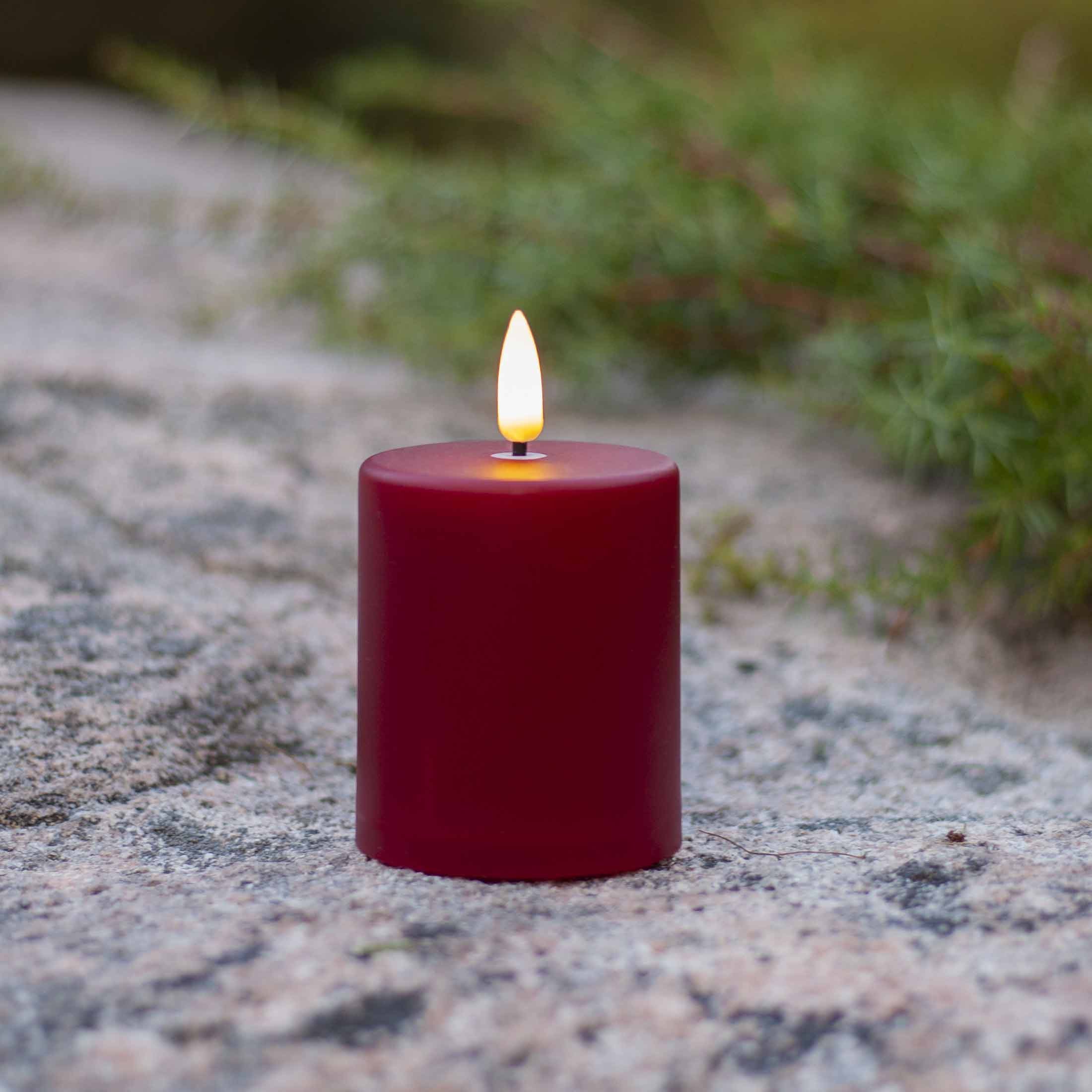 STAR TRADING LED-Kerze (1-tlg), Außen rot 3D-Flamme Timer Lichtsensor Grabk günstig online kaufen