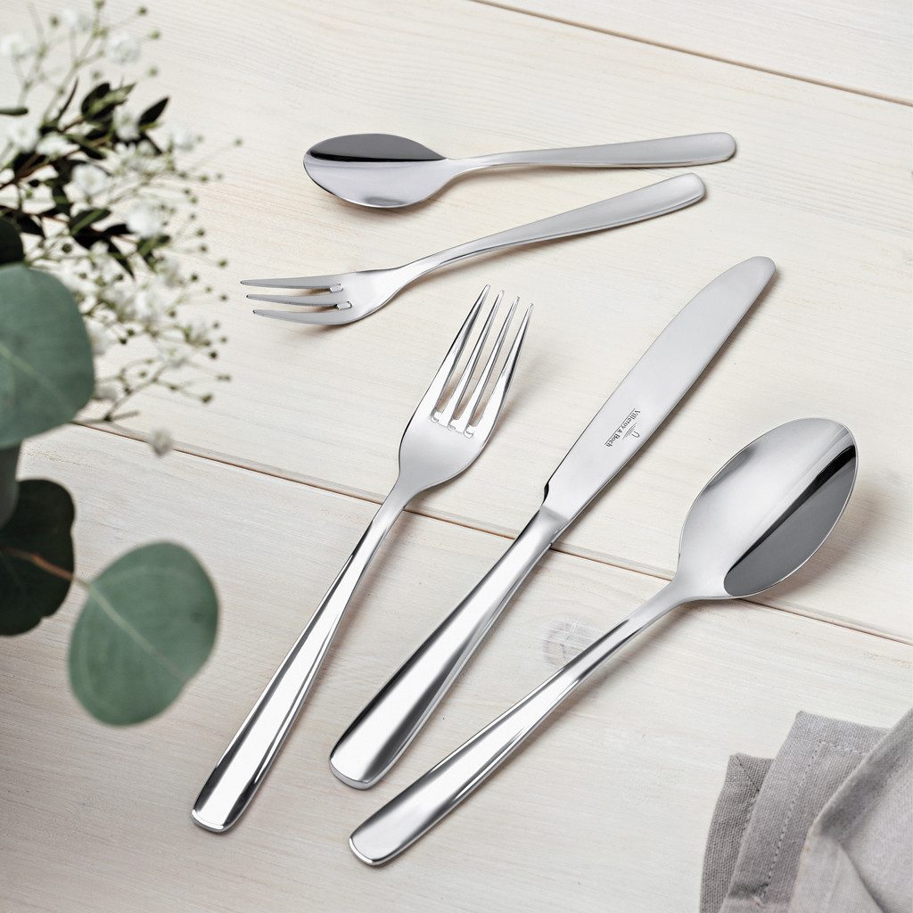 Villeroy & Boch Besteck-Set Liam Tafelbesteck 30-teilig, Für 6 Personen (30-tlg), 6 Personen, Edelstahl, Edelstahl, 30 Stck, spülmaschinenfest
