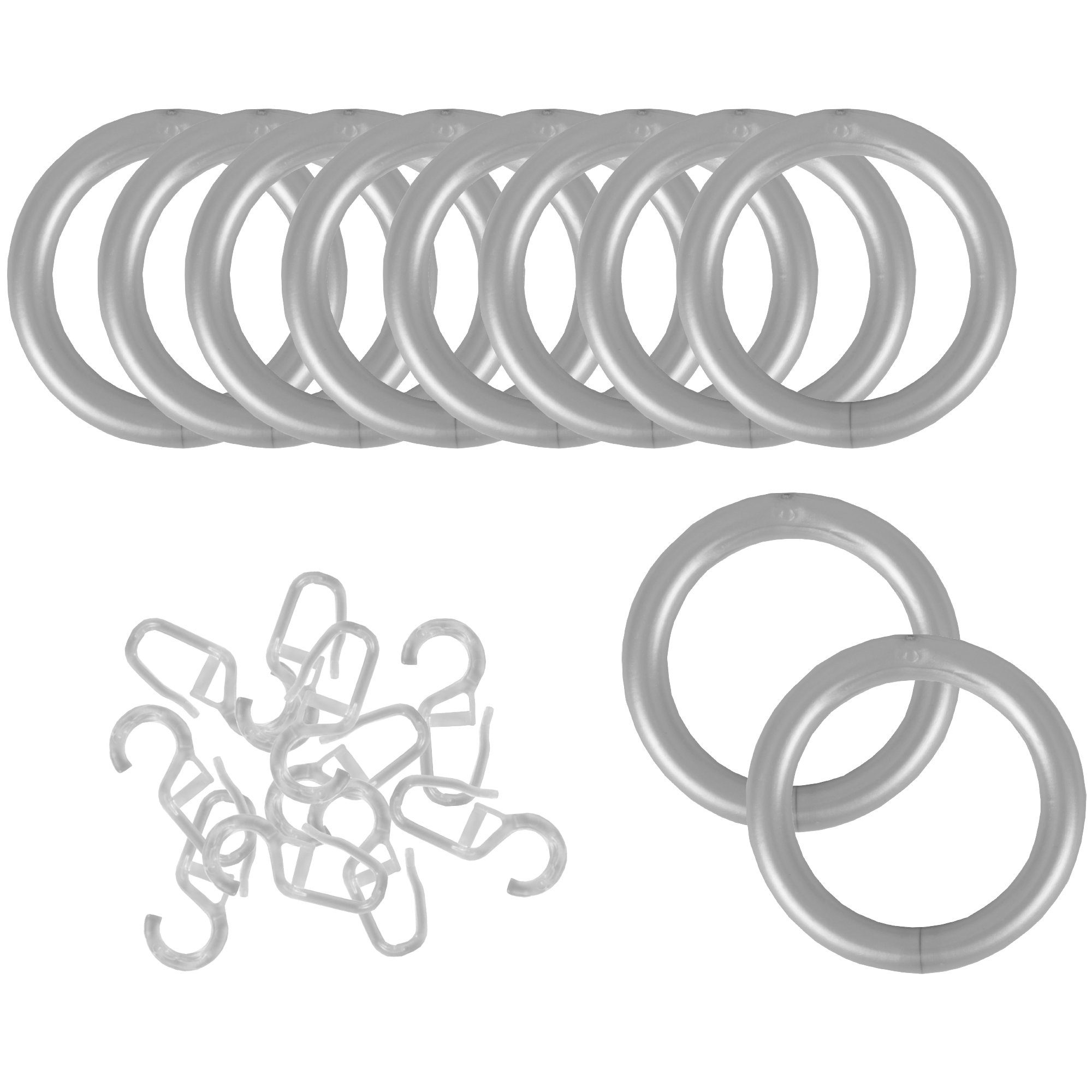 Gardinenstangenhalter, Bestlivings, Gardinenstange Vorhänge Ø40mm und Gardinenringe Ø, Gardinen 28mm (10-St), Grau für Faltenleghaken, (Innendurchmesser) bis inkl