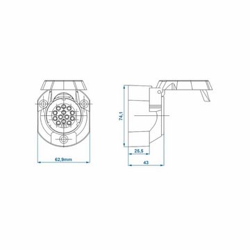 ProPlus Steckdose 13-polig PVC System Jaeger im Blister Anhänger-Adapter, für Anhänger Pkw-Anhängerzubehör Wohnwagen