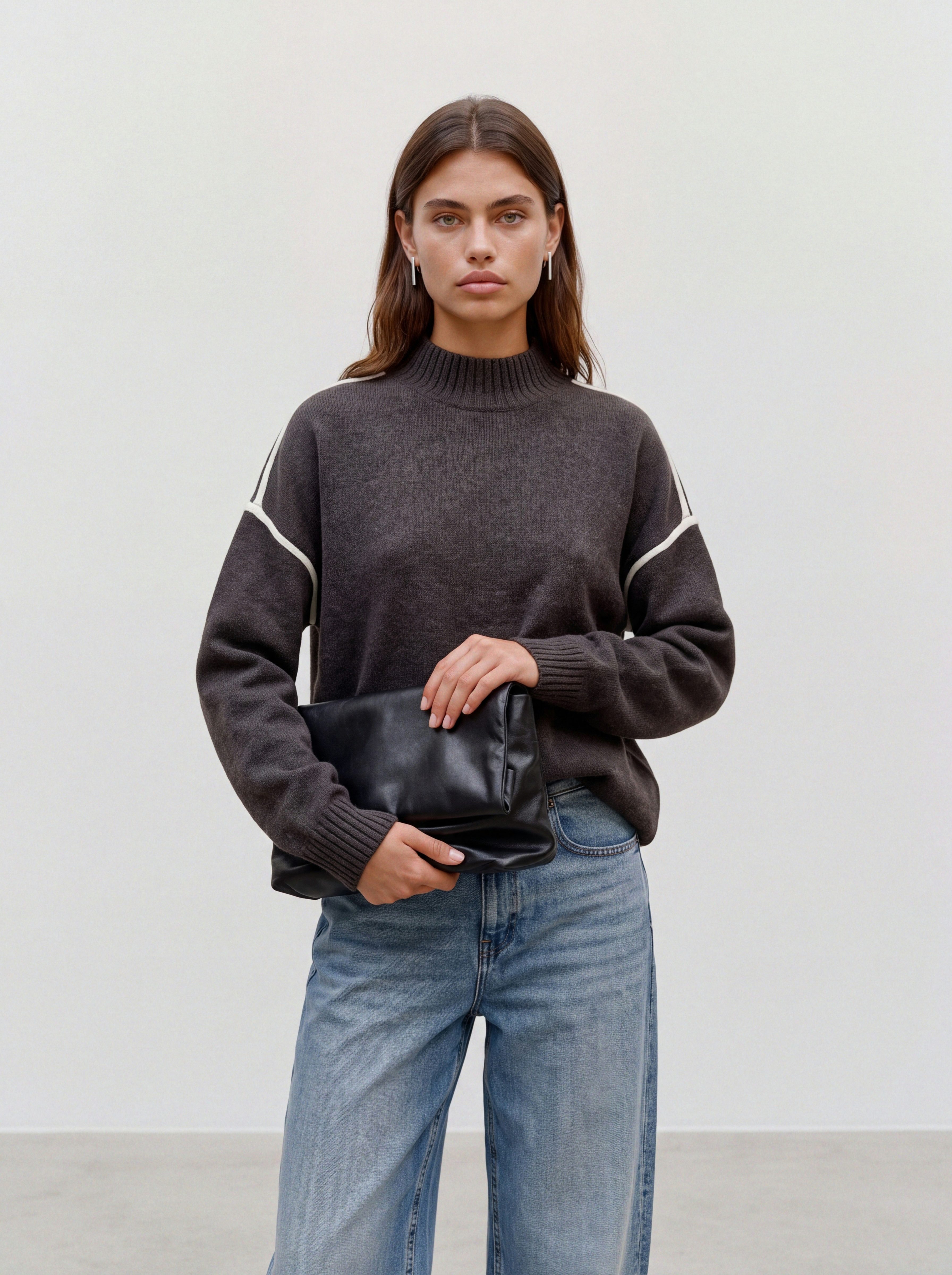 Vero Moda Strickpullover VMBOOM LS HIGHNECK PIPING PULLOVER NOOS Materialmix