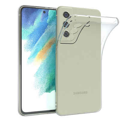 EAZY CASE Handyhülle Slimcover Clear für Samsung Galaxy S21 FE 5G 6,41 Zoll, durchsichtige Hülle Ultra Dünn Silikon Backcover TPU Telefonhülle Klar