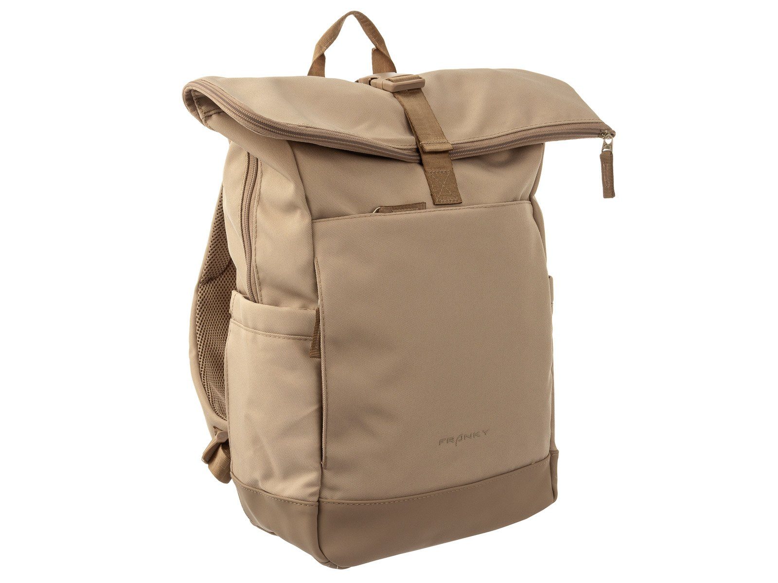 Franky Freizeitrucksack Franky RS77 Freizeit-Rucksack mit 15" ca.21 beige Rollfalte Liter Laptopfach Laptopfach