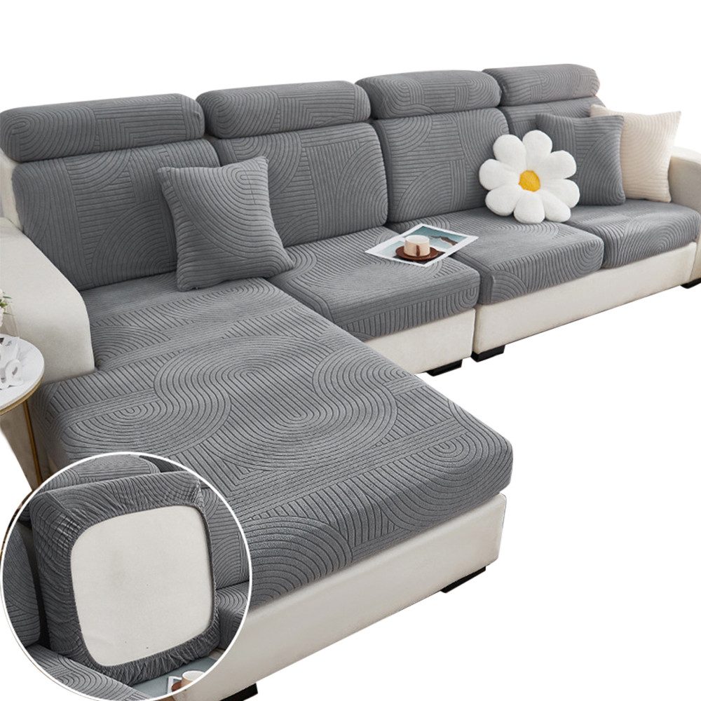 Coonoor Sofahusse Sofa Sitzbezüge Schonbezug, Elastic Stretch Sofasitzbezug, mit elastischer Unterseite