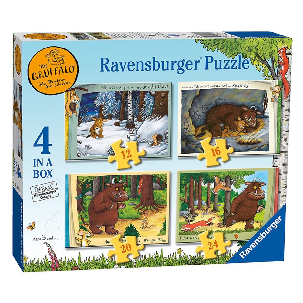 DER GRÜFFELO Puzzle 4 in 1 Puzzle Box Der Grüffelo Ravensburger Kinder Puzzle, 24 Puzzleteile