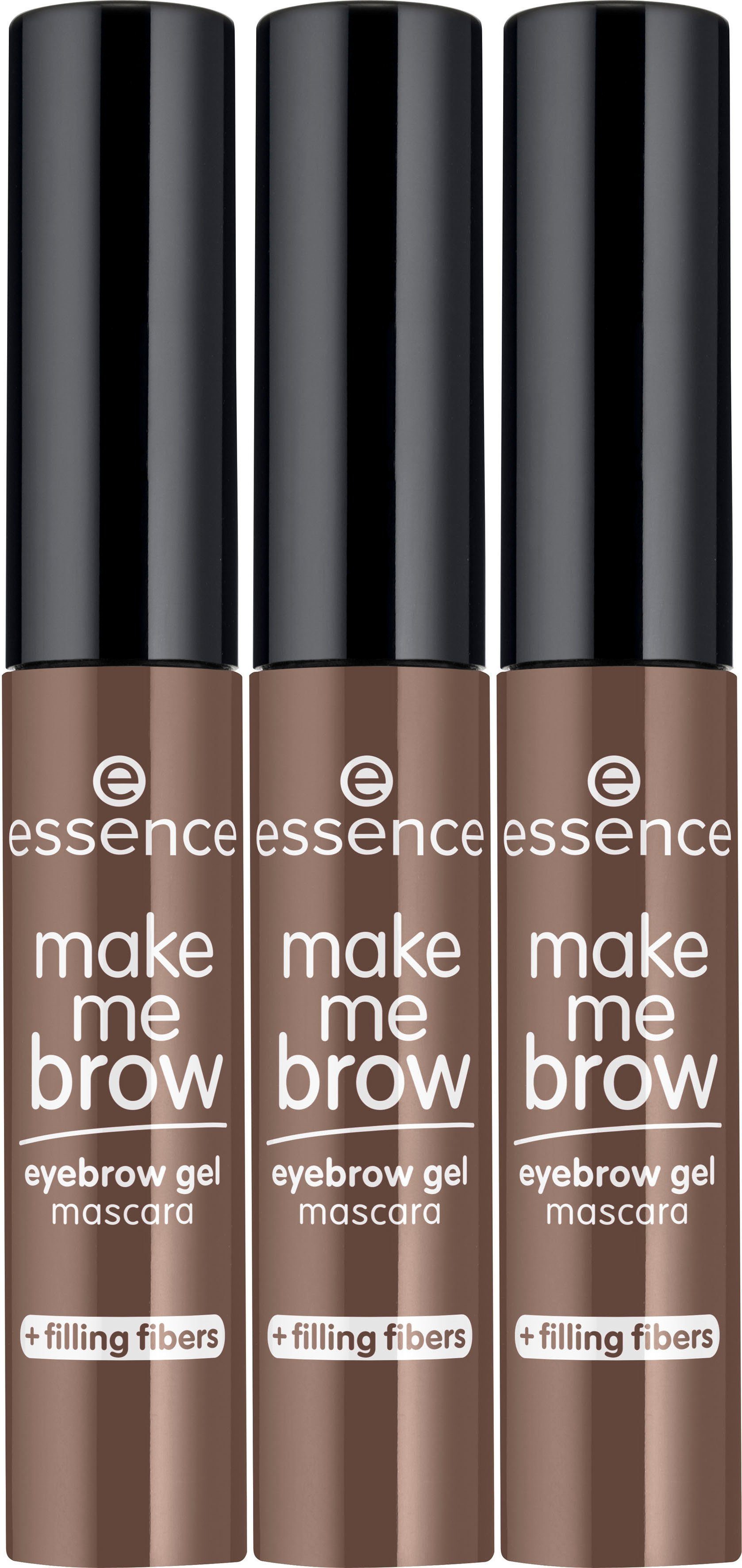 Essence Augenbrauen-Farbe make me BROW eyebrow gel mascara, 3-tlg., Augenbrauen-Gel für definierte Augenbrauen