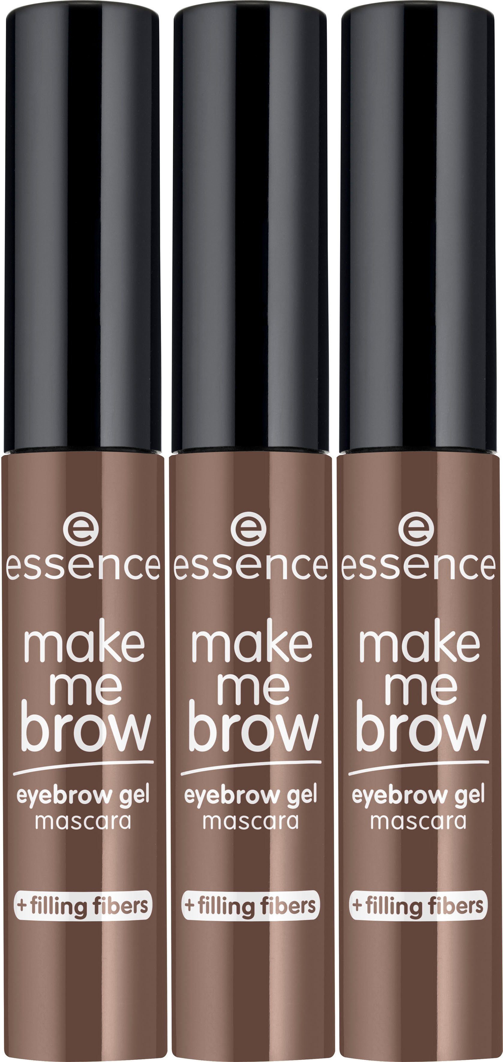 Essence Augenbrauen-Farbe make me BROW eyebrow gel mascara, 3-tlg., mit kleinen Fasern
