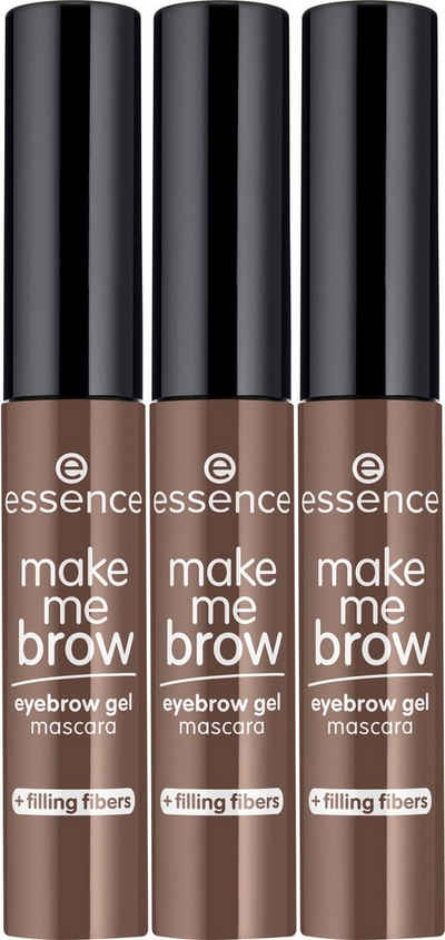 Essence Augenbrauen-Farbe make me BROW eyebrow gel mascara, 3-tlg., Augenbrauen-Gel für definierte Augenbrauen