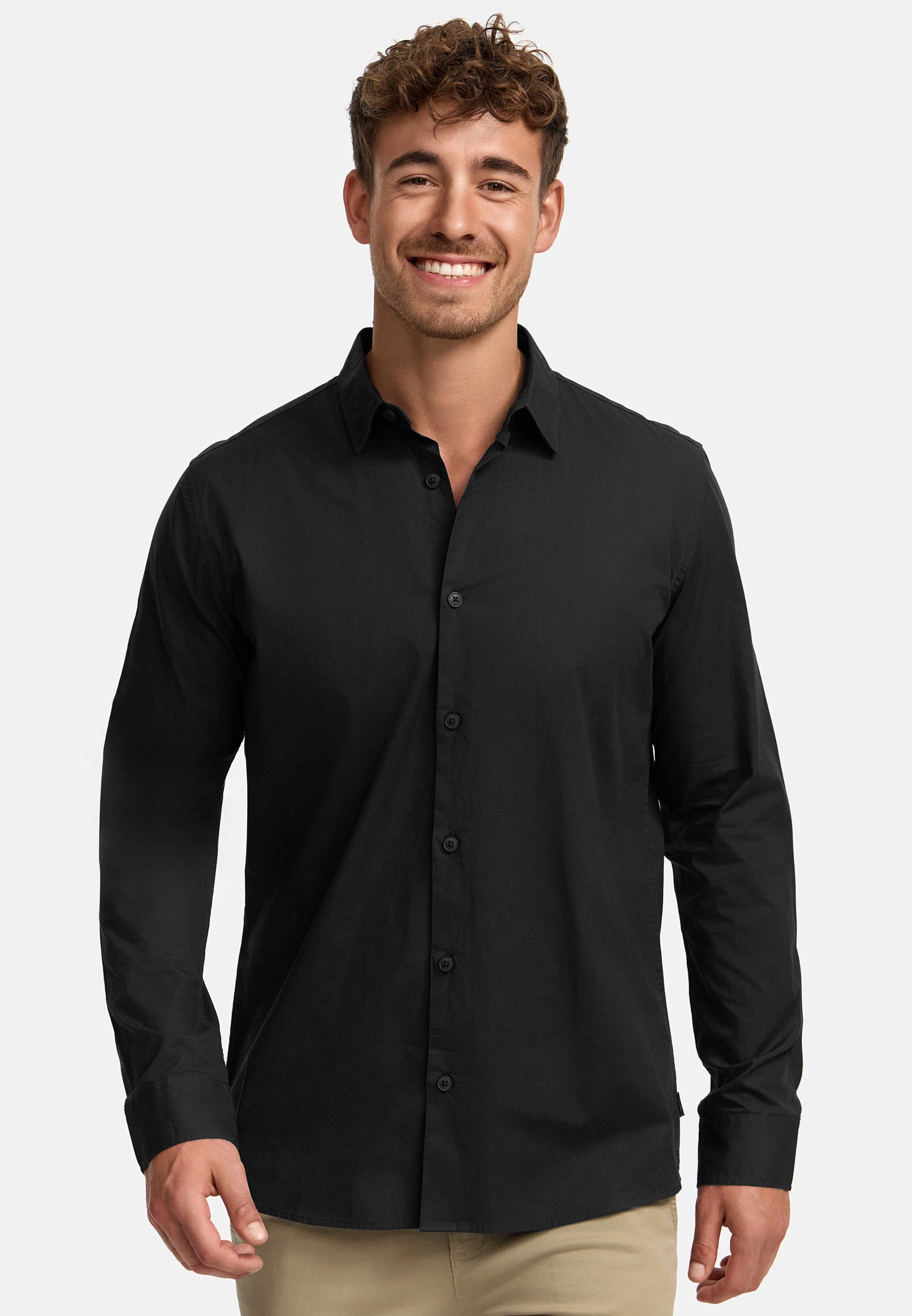 Indicode Langarmhemd Herren INKamby Herrenhemd Langarm mit einem Kentkragen günstig online kaufen