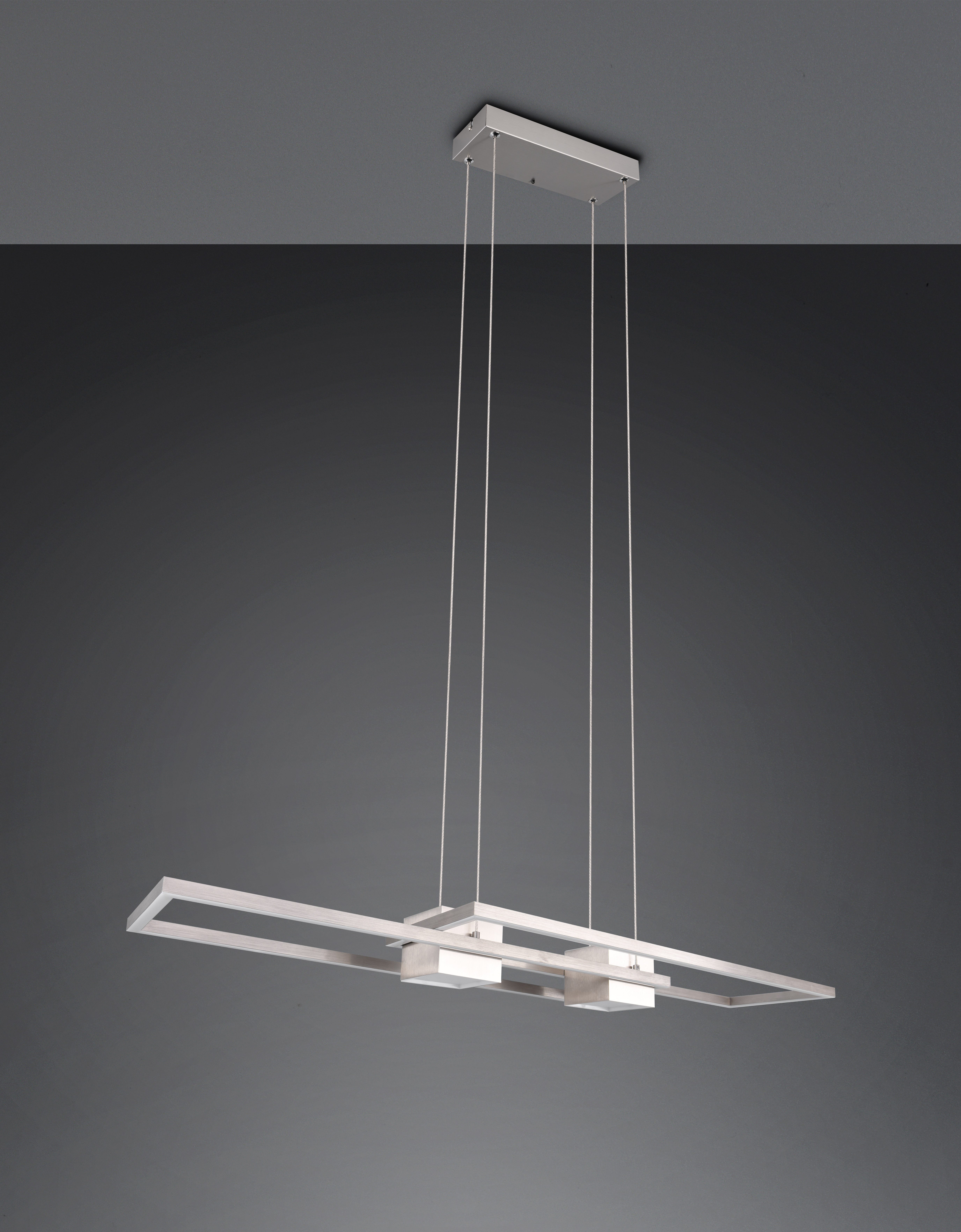 TRIO Leuchten LED Pendelleuchte ALBANY, LED Hängelampe Wohnzimmer mit Fernbedienung, dimmbar, CCT, Dimmfunktion, LED fest integriert, warmweiß - kaltweiß, Lichtfarbe einstellbar, Memoryfunktion, Nachtlicht, up-and-down Licht