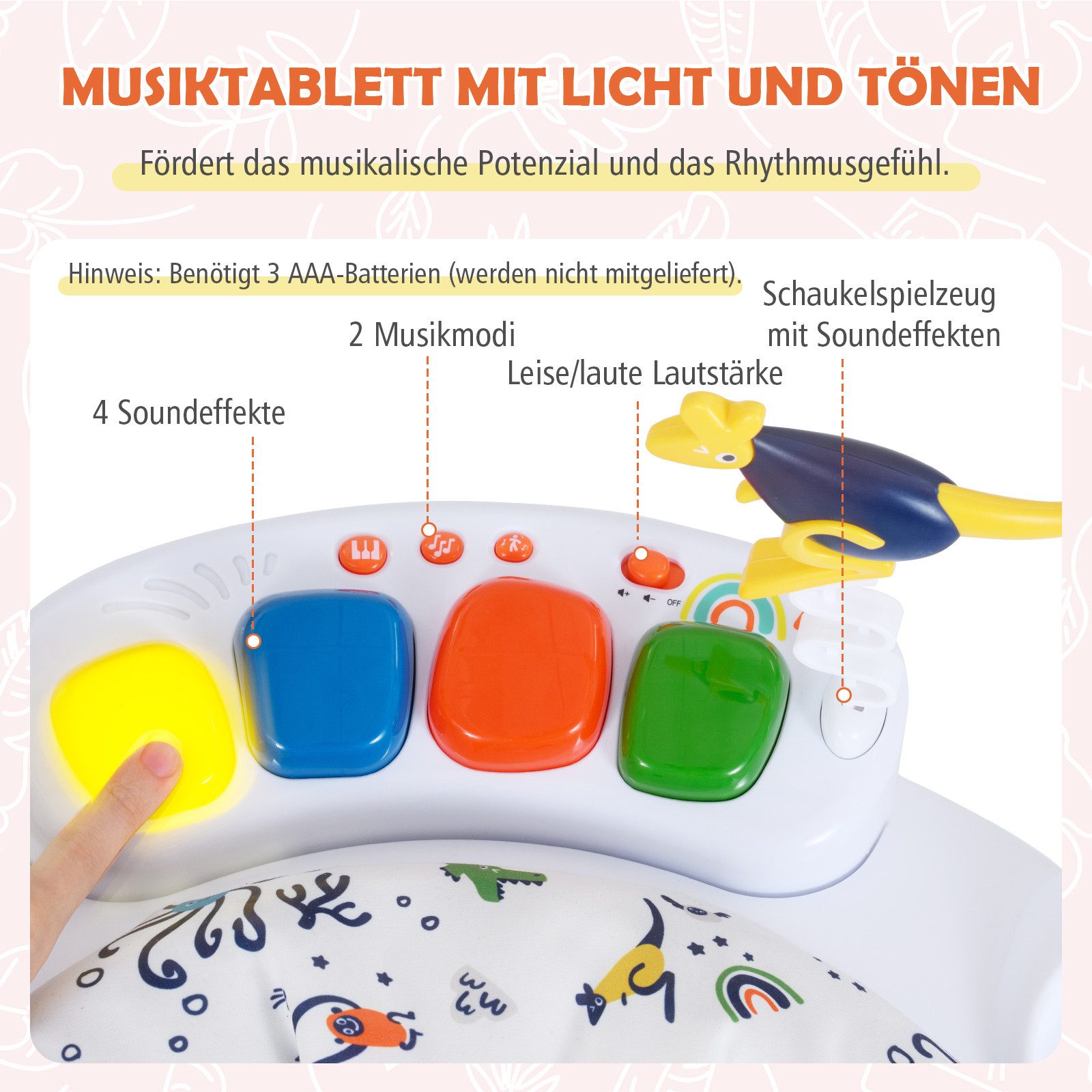COSTWAY Türhopser, (1-tlg), Babywippe, Babyschaukel, 3-fach höhenverstellbar