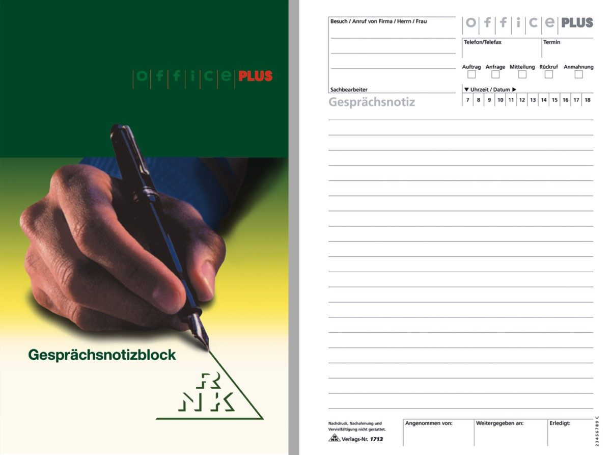Formularblock Gesprächsnotizblock A5 50 Blatt weiß
