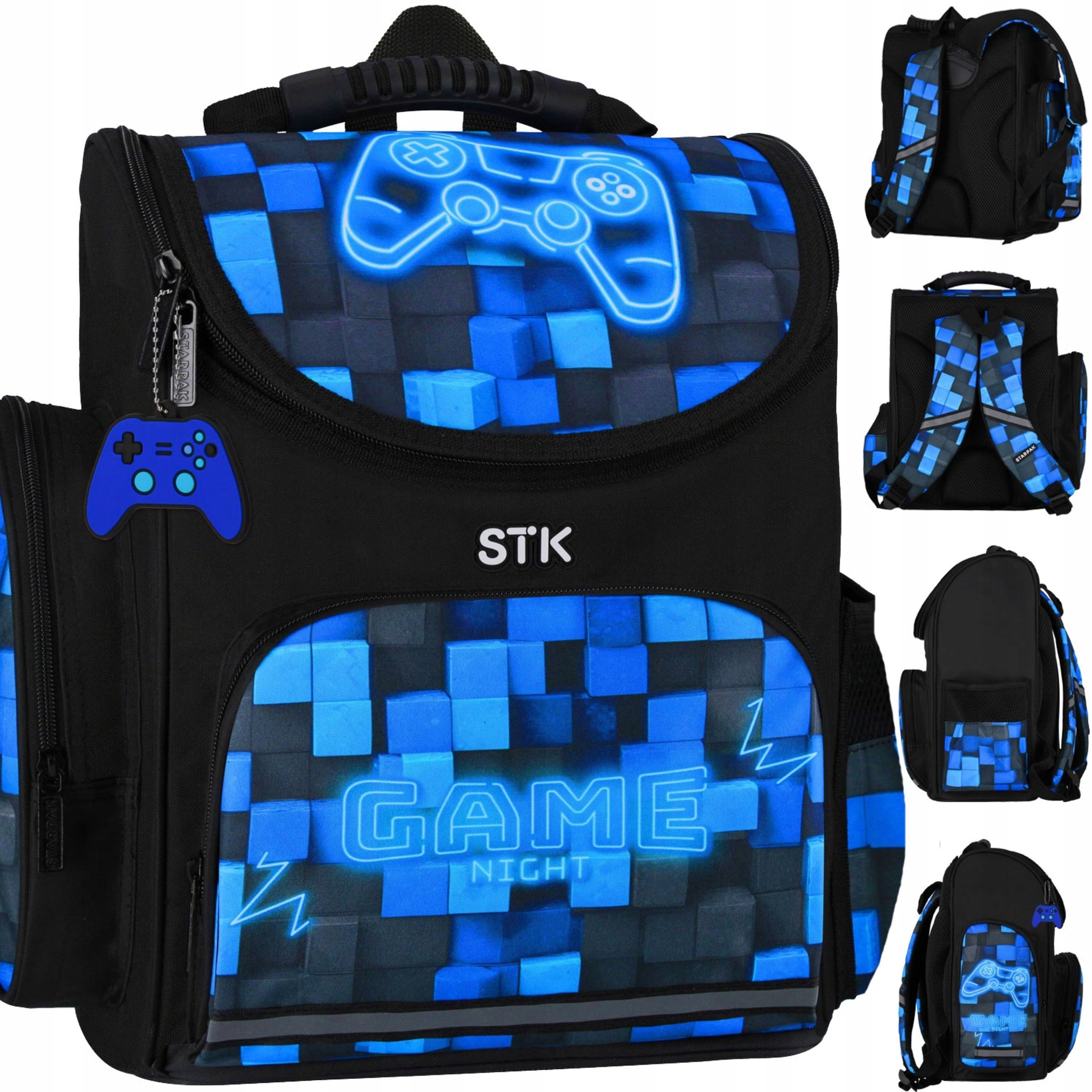 Starpak Schulranzen Starpak Schulranzen Jungen Gaming Pixel Blau Ergonomisch & Leicht