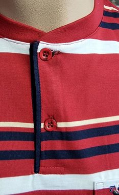 Toker Collection® Pyjama Pyjama Herren Shorty 2 Teilig mit Rundhals und kleiner Knopfleiste (1 Stück Packung, 1 Stück) Frische Streifen
