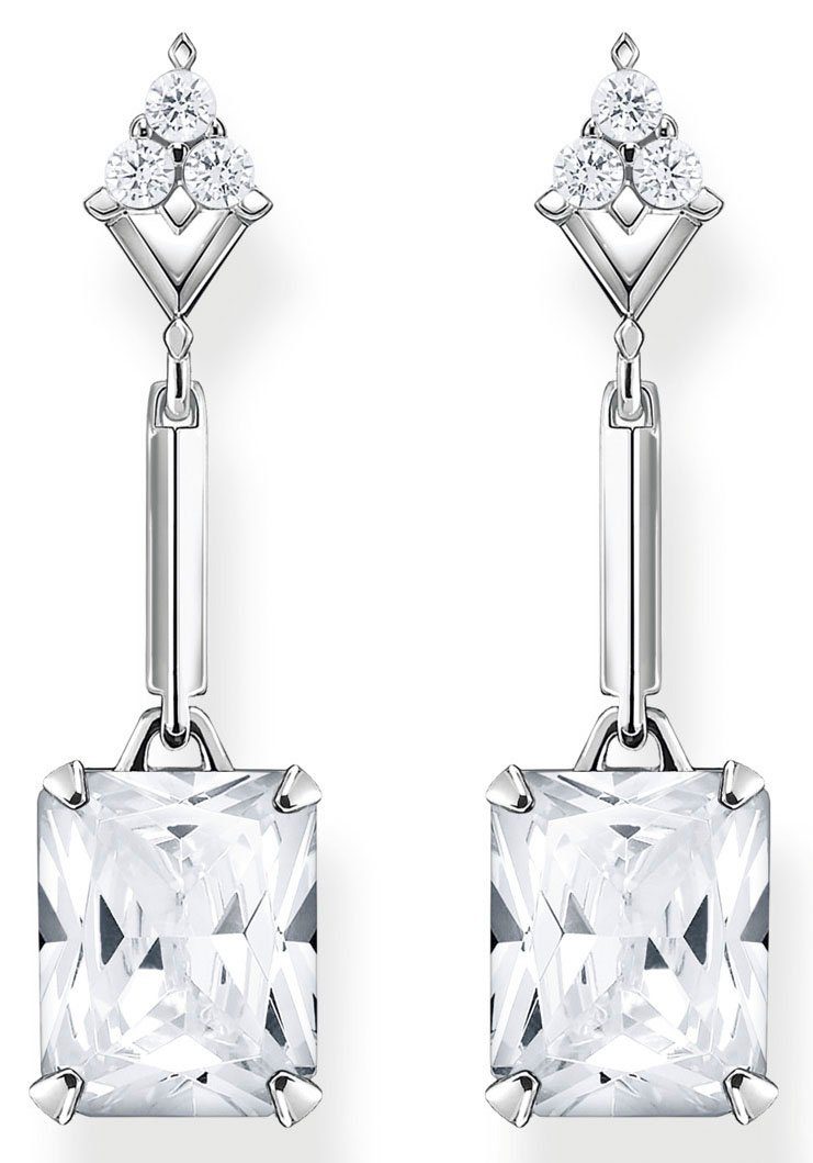 THOMAS SABO Paar Серьги-гвоздики weißer Stein silber, H2177-051-14, mit Zirkonia (synth)