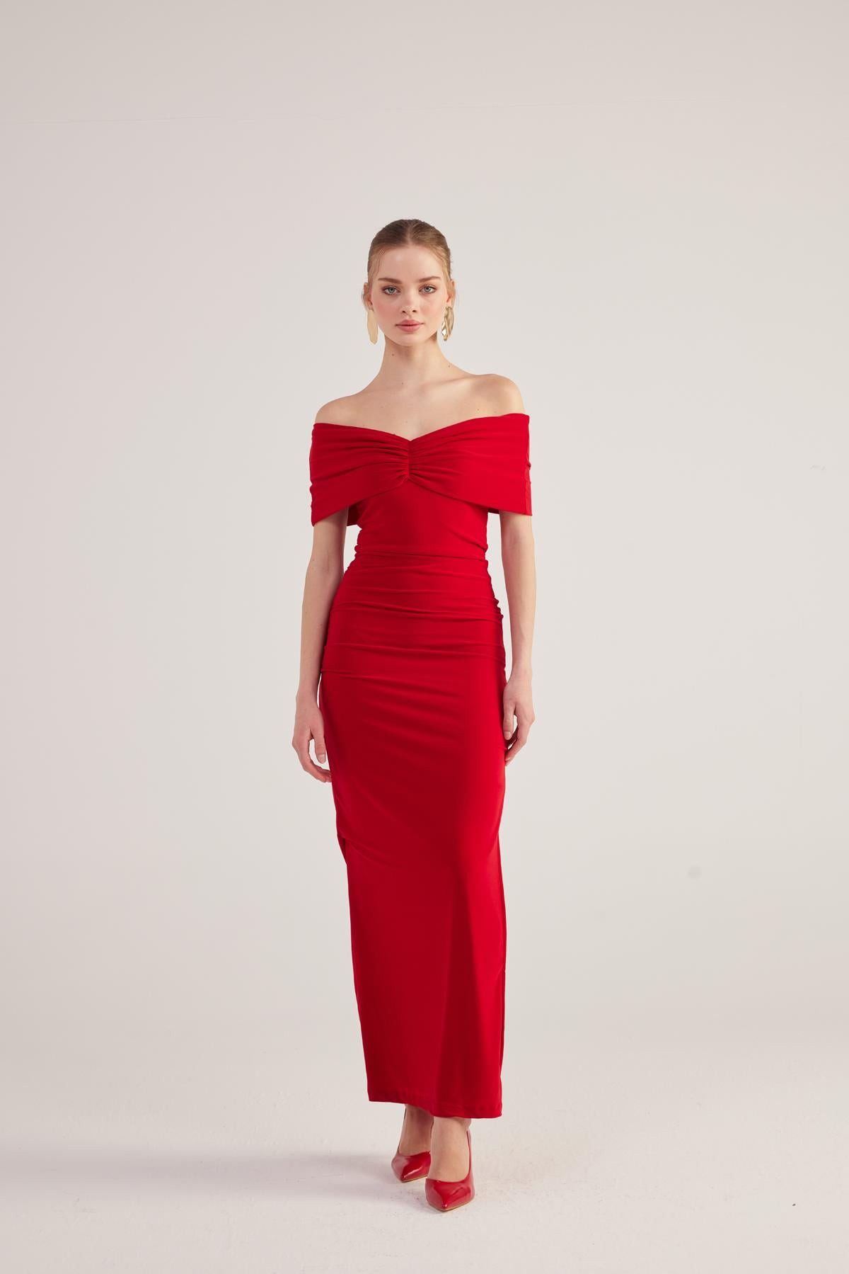 HOLLY LOLLY Midikleid Langes Leila Kleid mit Schlitz