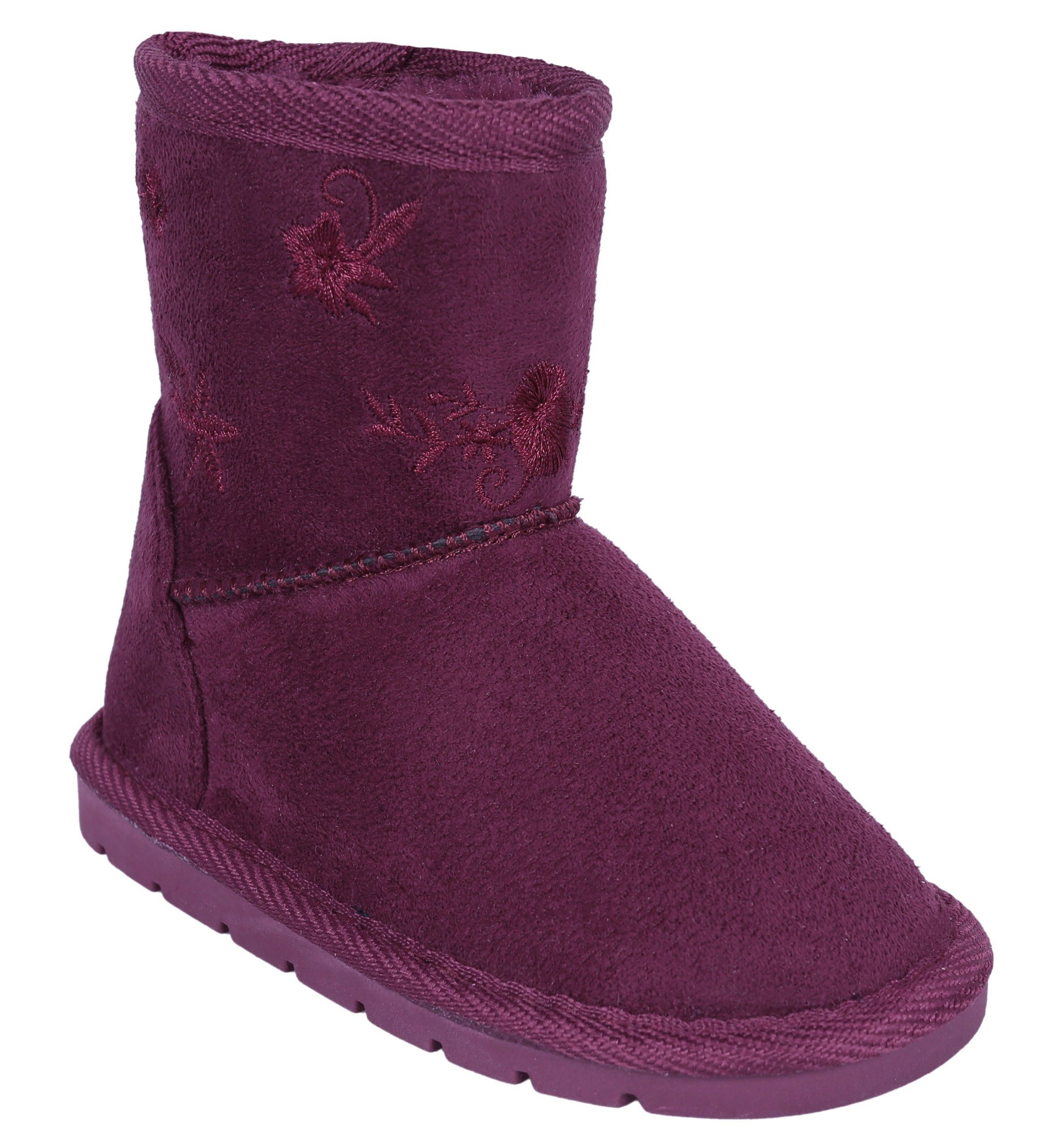 Sarcia.eu Dunkelrote Winterstiefel/Eskimoschuhe mit Blumen 28 EU Stiefel