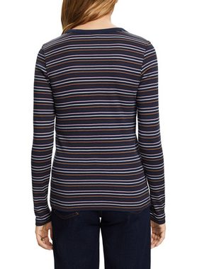 Esprit Langarmshirt Gestreiftes Longsleeve, Bio-Baumwolle (1-tlg)