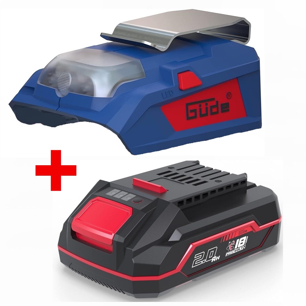 Güde Güde 18V Akku 2.0 Ah +USB-Adapter und Lampe UAL 18-0 ohne ladegerät Werkzeug-Akku-Ladetechnik