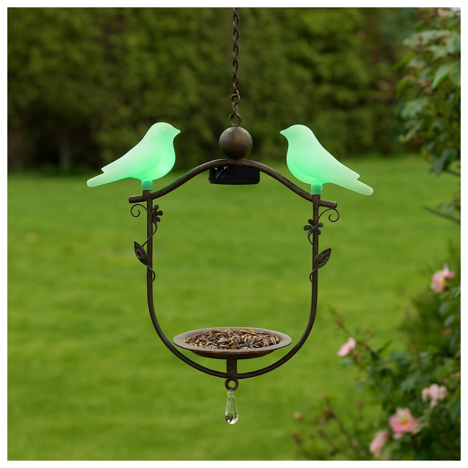 HTI-Living Vogeltränke Vogelfutterstation mit LED Beleuchtung 0.02 l, Vogeltränke