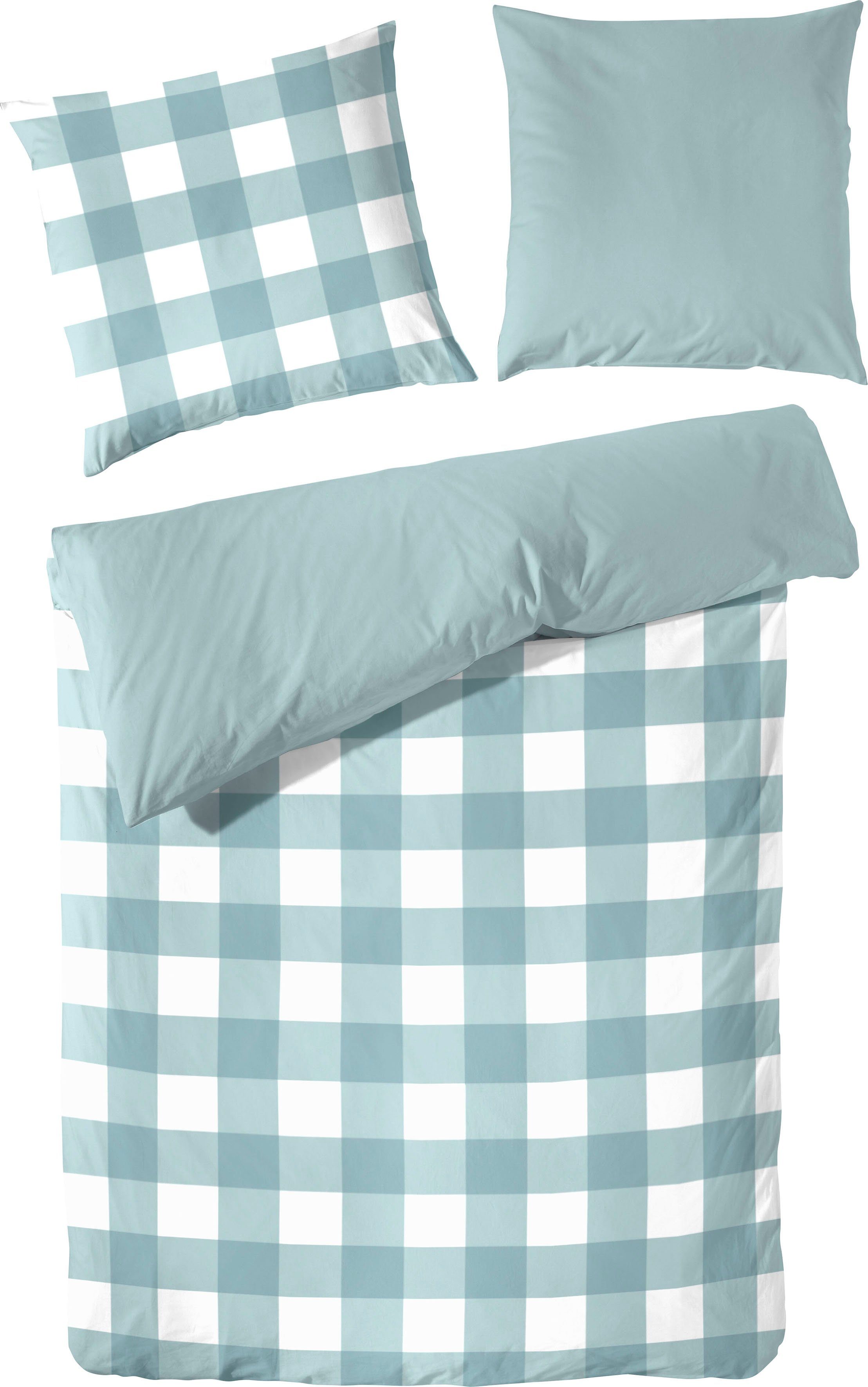 Primera Bettwäsche "Basic Perkal" 2 Stk. tlg. im modernen Karodesign günstig online kaufen