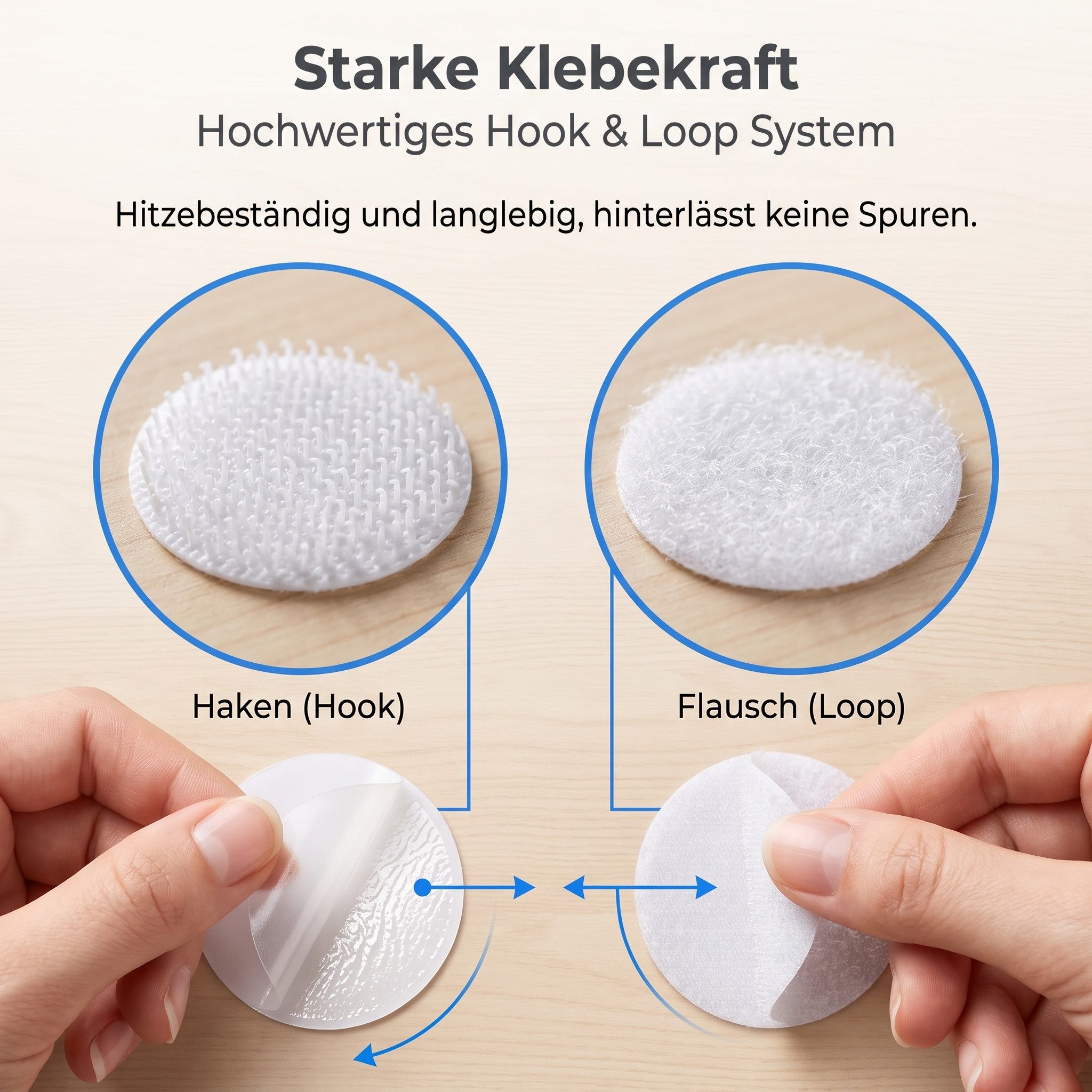 SURFOU Klettband Klettverschluss Punkte 600 Stück selbstklebend Weiß – Bild 2 von 5