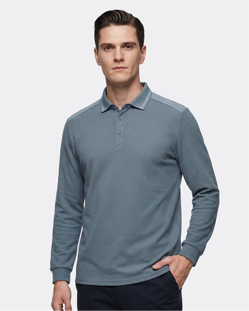 Allthemen Langarm-Poloshirt